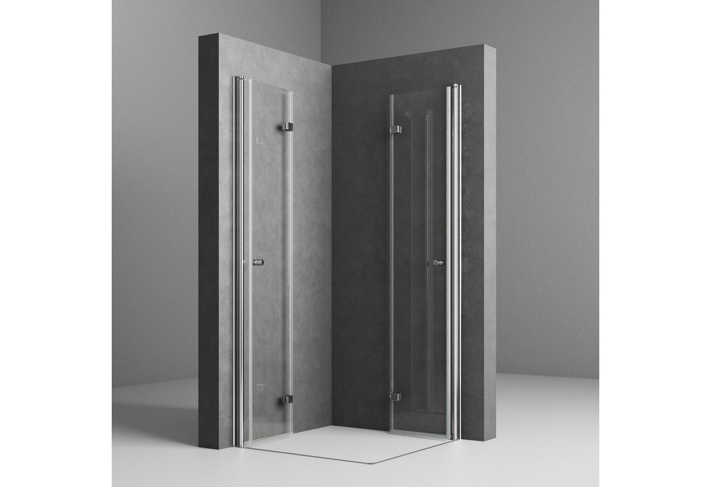 Thumbnail - Boromal Eckdusche Duschkabine ecke 90x90 cm Eckeinstieg Duschwand Dusche 5mm ESG Glas, BxT: 90x90 cm