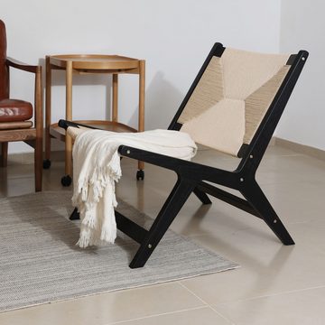 LIM HOME Loungesessel ZSH001 (Packung, 1-St., 1), einfache Montage, Eichenholzrahmen mit Sitzfläche aus Papierschnur