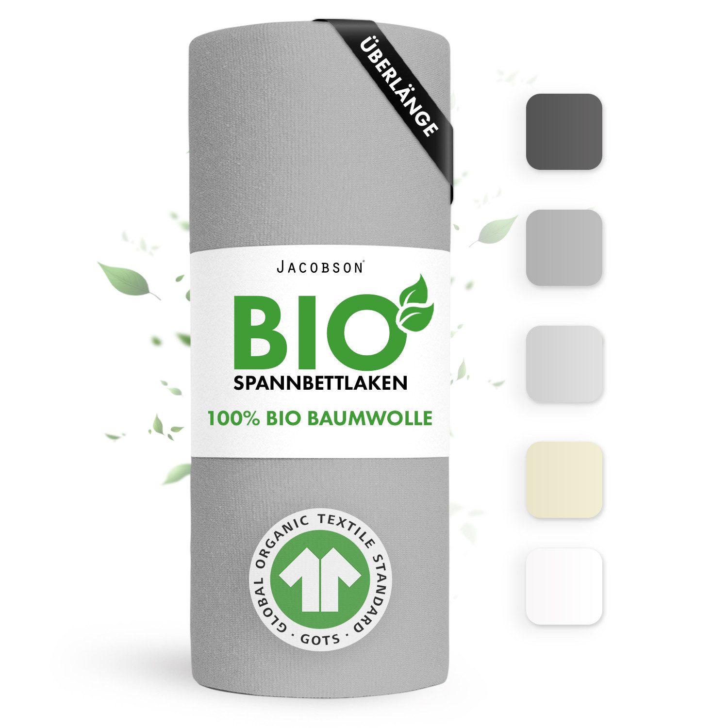 Jacobson Spannbettlaken BIO, Jersey Spannbetttuch, Bettlaken 160 g/m², 100% günstig online kaufen