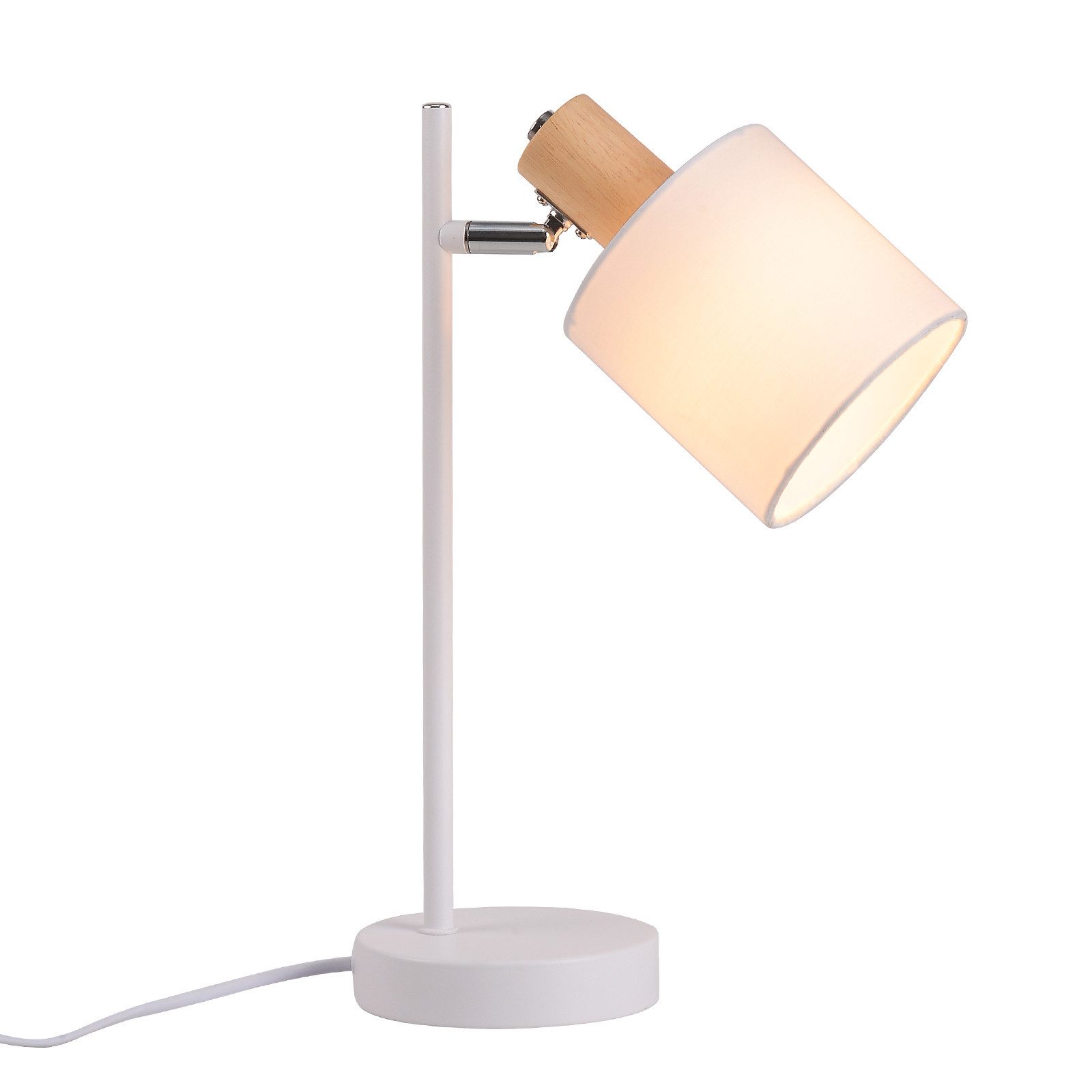 ZMH Tischleuchte Wohnzimmer 35CM Weiß Stoffschirm günstig online kaufen