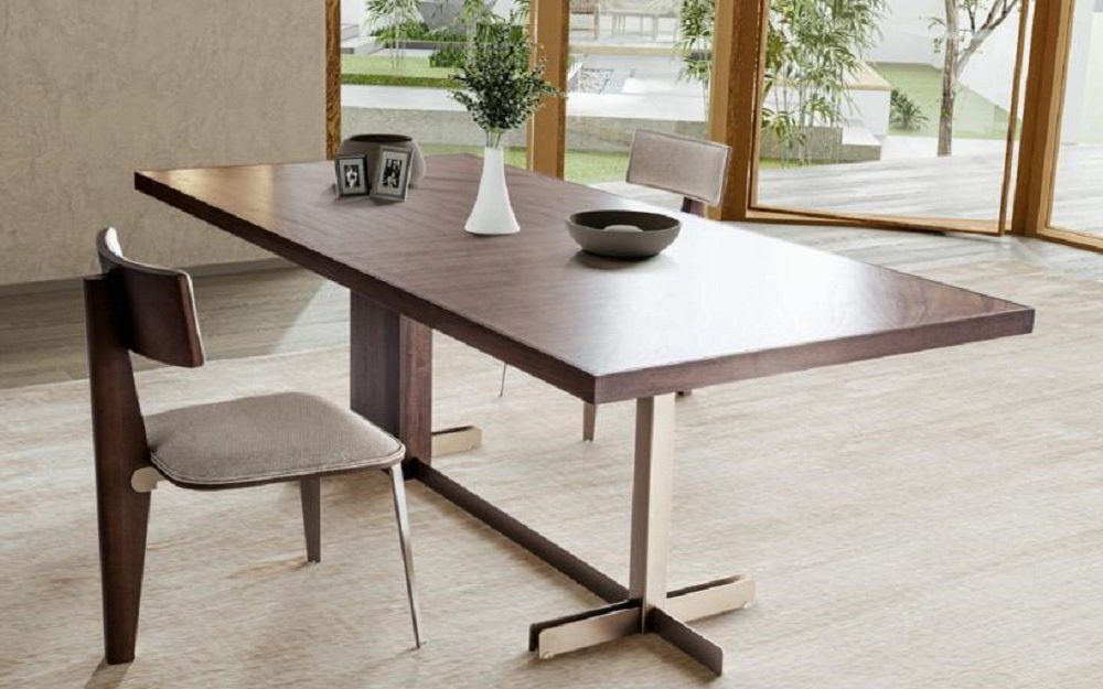 Set, Europe Möbel Designer In Brauner 4x Made Essgruppe JVmoebel Esstisch Lehnstuhl 5tlg. + Tisch Tische