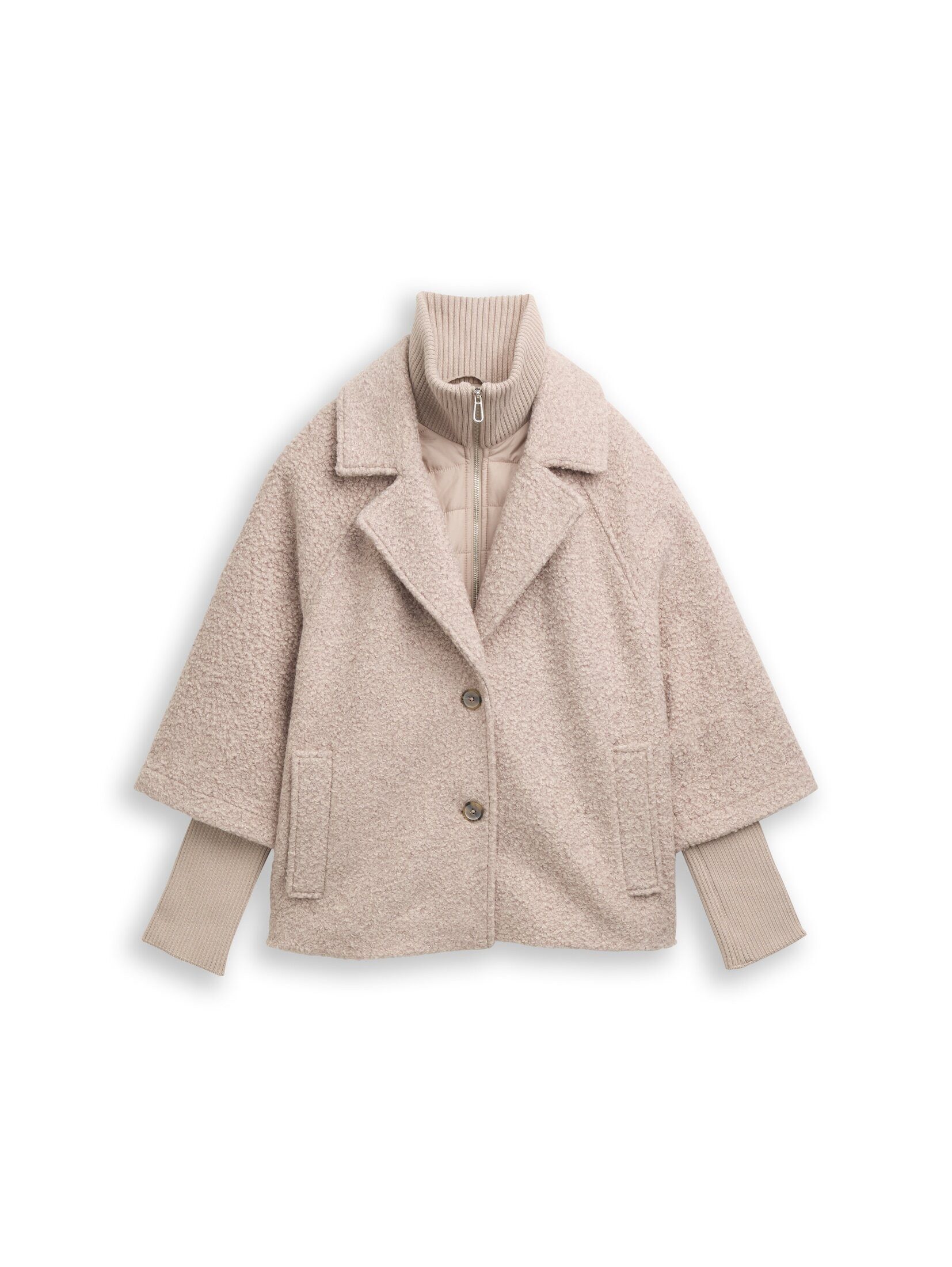 TOM TAILOR Sommerjacke Jacken Bouclé Cape Jacke im 2-in-1-Look günstig online kaufen