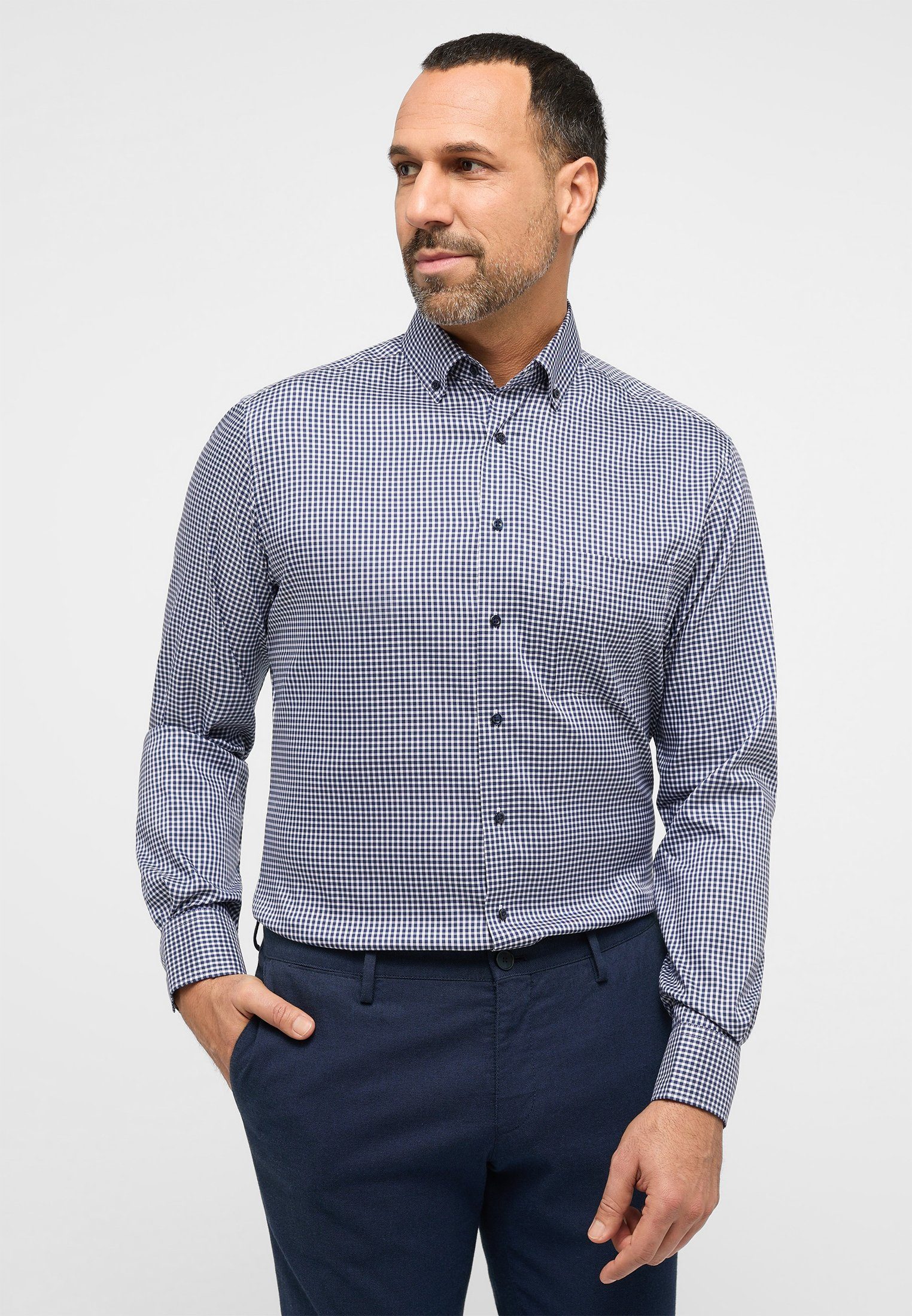 Eterna Langarmhemd MODERN FIT EASY IRON (bügelleicht)