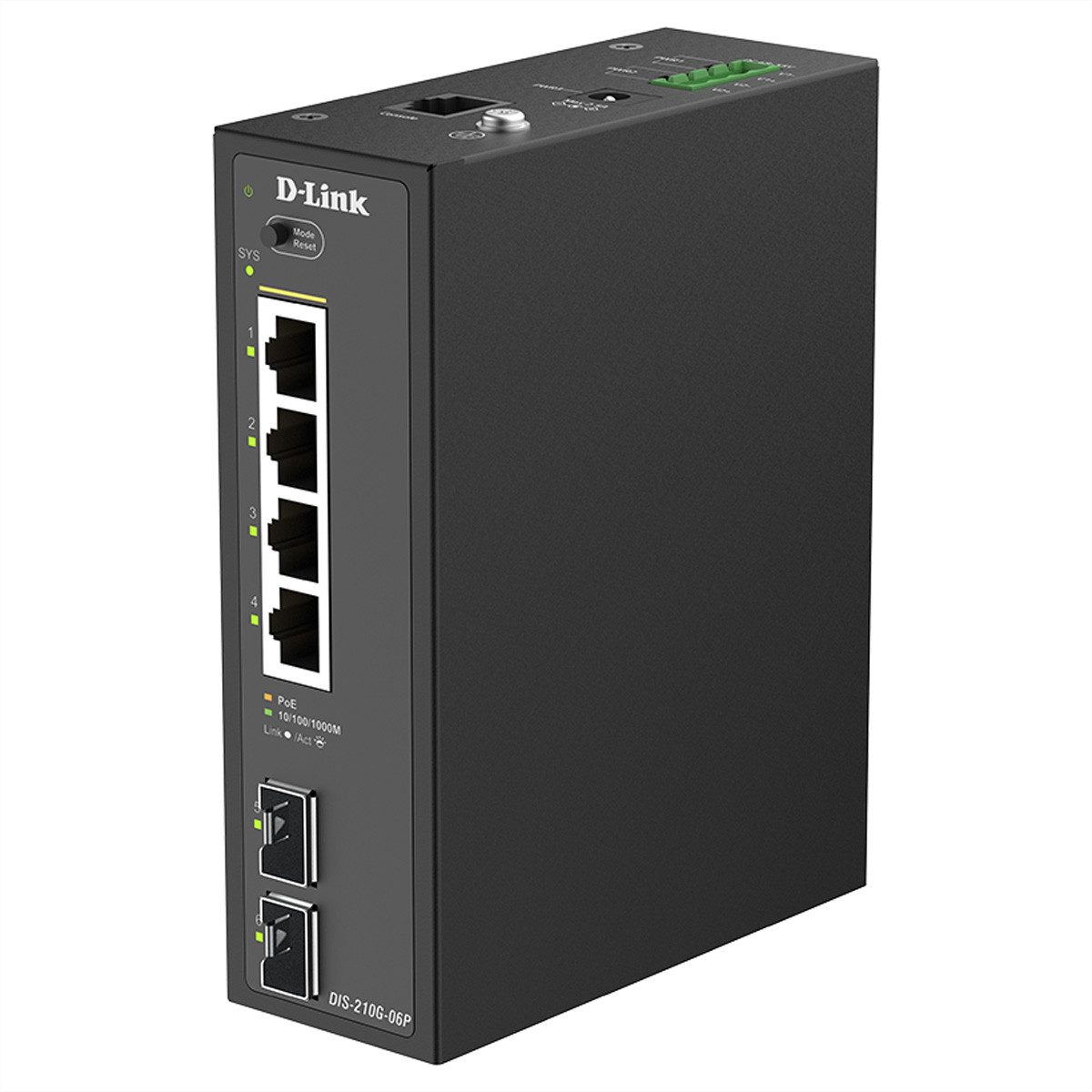 D-Link DIS-210G-06P 6-Port Switch Netzwerk-Switch (Smart Managed Gigabit PoE Industrial)