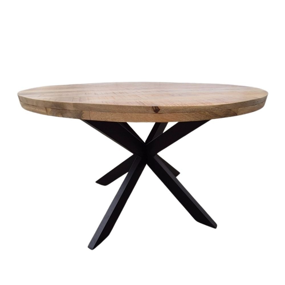 LebensWohnArt Esstisch Massivholz Esstisch CRAFT rund 80cm Mangoholz Metall günstig online kaufen