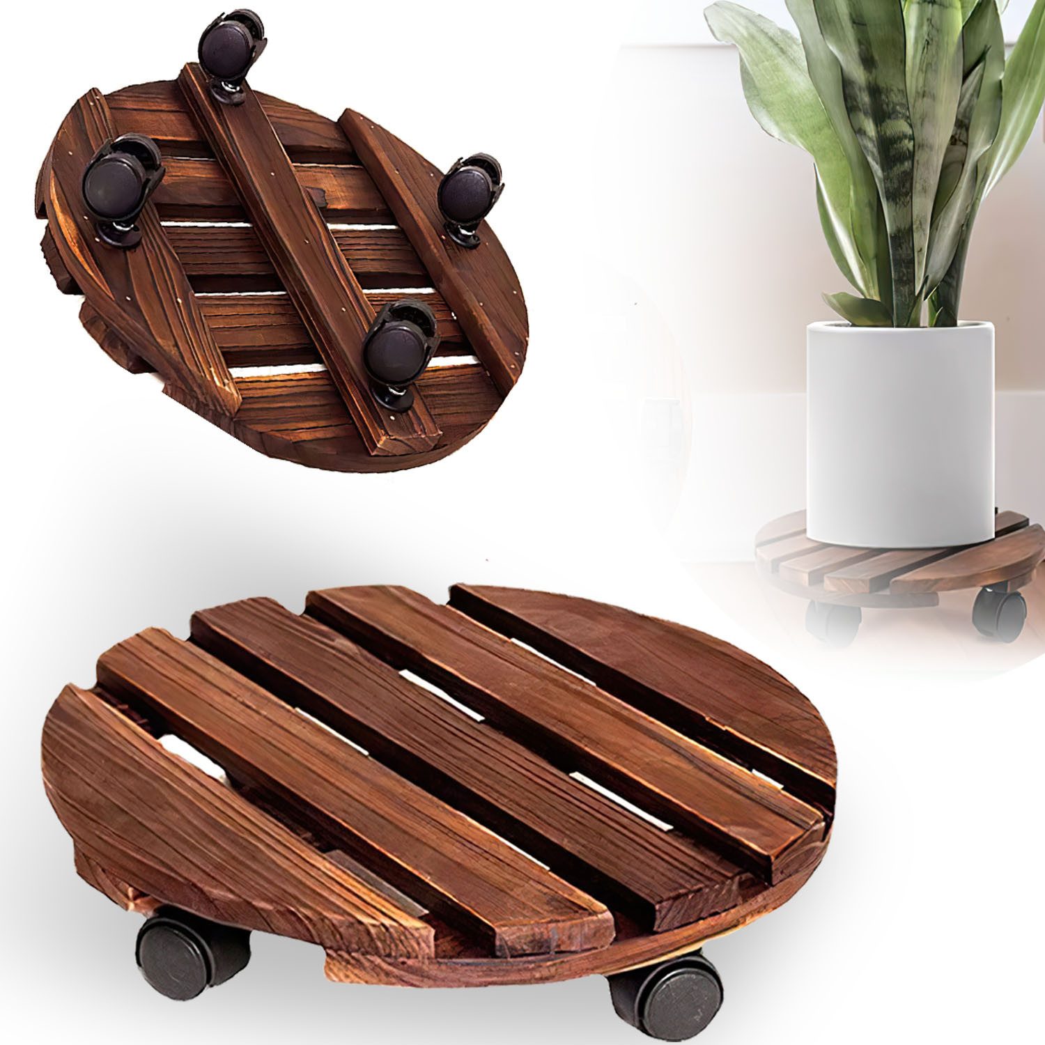 SURFOU Pflanzenroller 2 Stück Outdoor Wetterfest 30x 30cm Rollbrett
