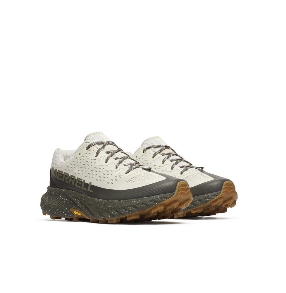 Merrell Agility Peak 5 (angenehmer Tragekomfort, Rock Plate) beige/belugagrün Laufschuh