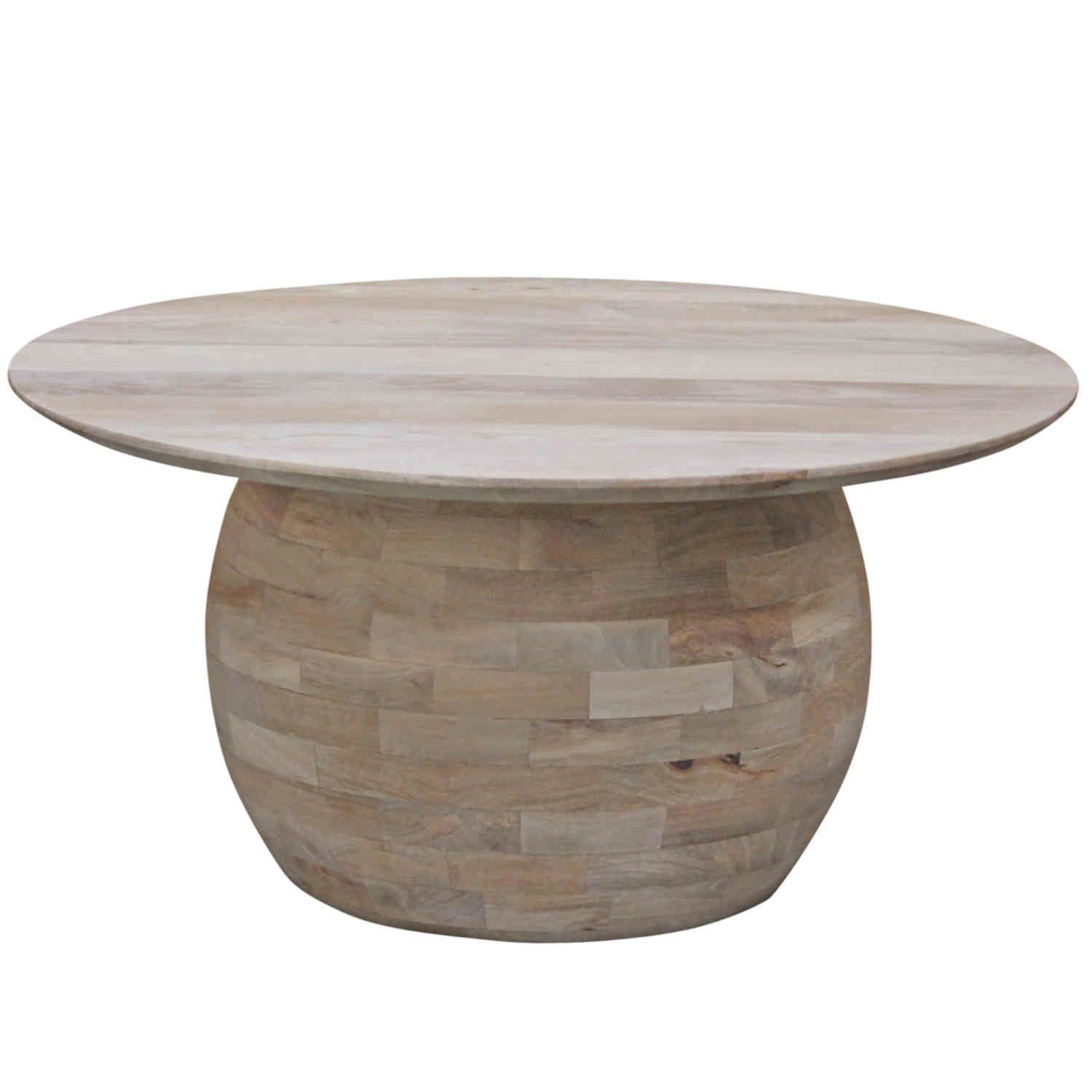 Couchtisch Tisch HAJAR Ø 89cm Höhe 43cm rund Massivholz