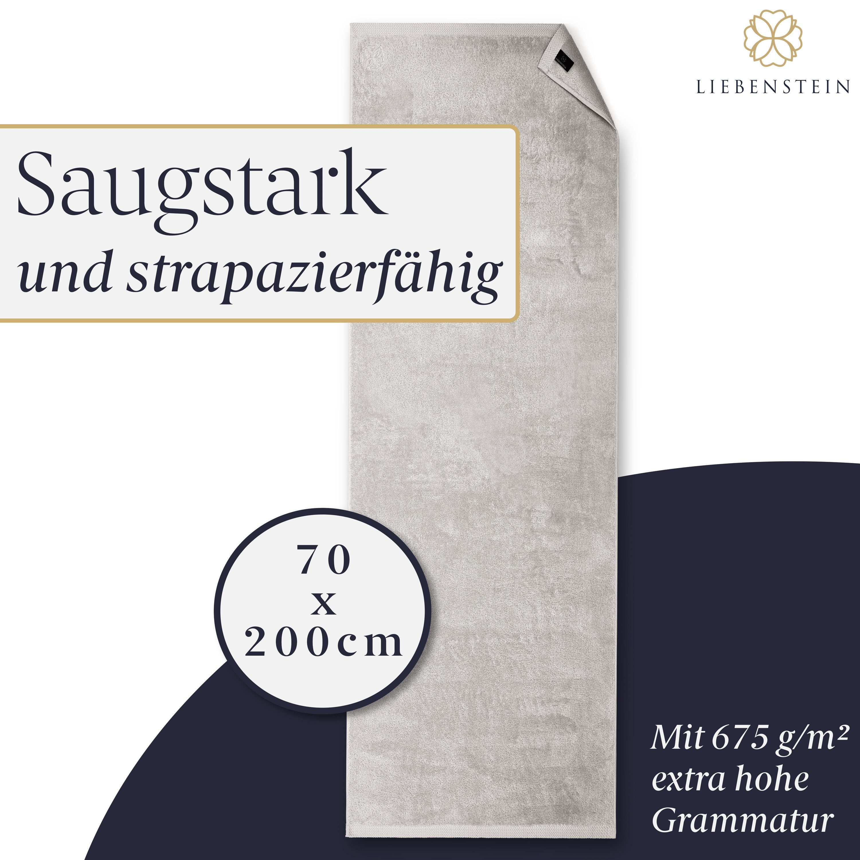 Premium Liebenstein weich Saunatuch und 70x200 mit Saunahandtuch Baumwolle, feinster aus hellgrau - m² cm g/ - 625 saugstark außergewöhnlich
