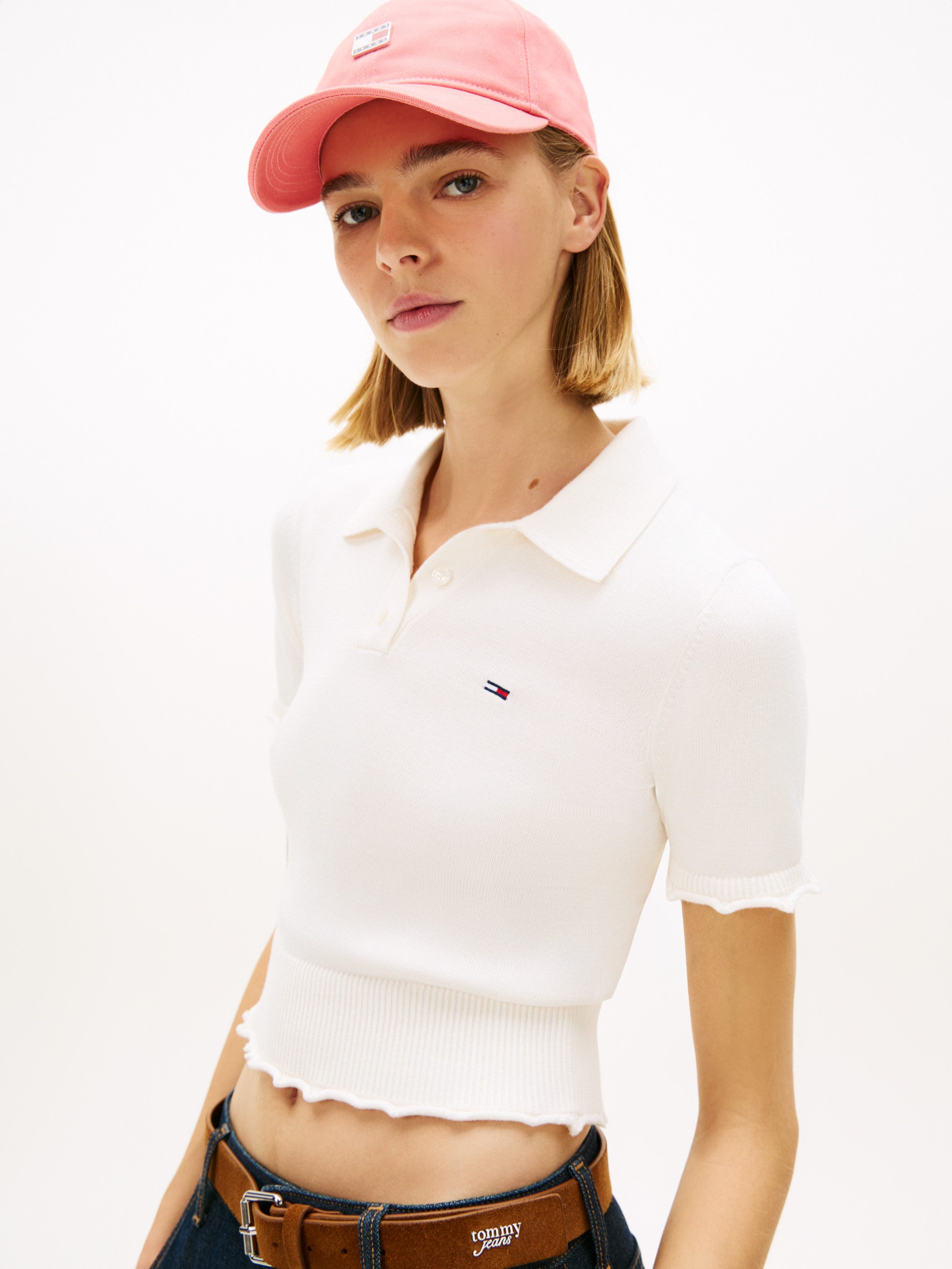 Tommy Jeans Strickpullover TJW LETTUCE POLO SWEATER günstig online kaufen