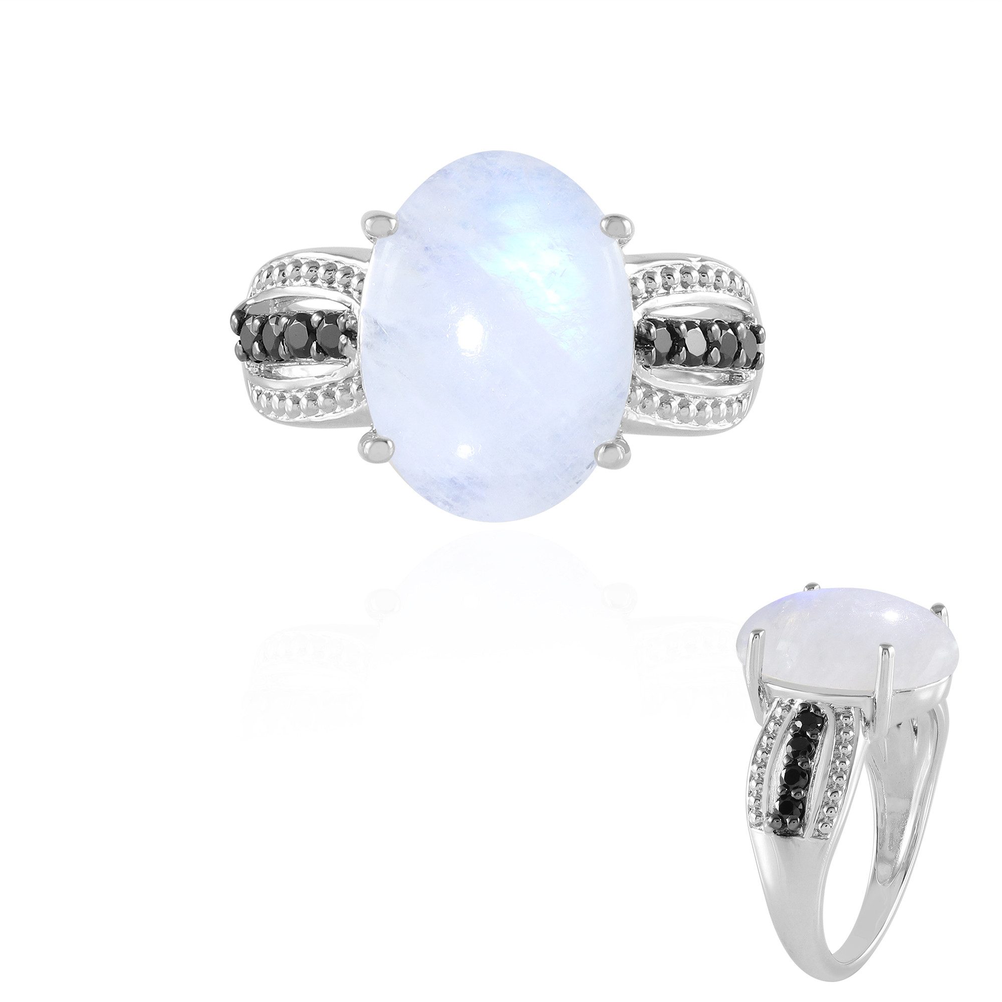 Cavill Silberring Regenbogen Mondstein Spinell Silber Ring (1-tlg)