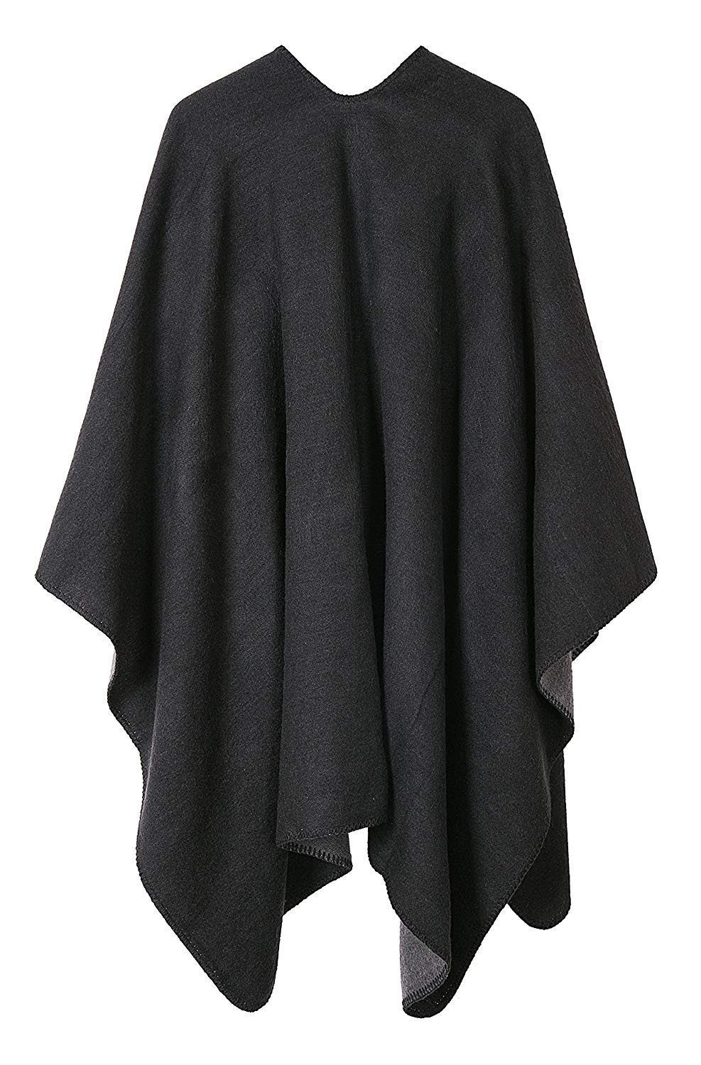 nsihing Modeschal Poncho Damen Strick Poncho Winter Warm Elegant Poncho Decke, Poncho Cape Mantel Übergroße Poncho Frauen Schal – Bild 2 von 5