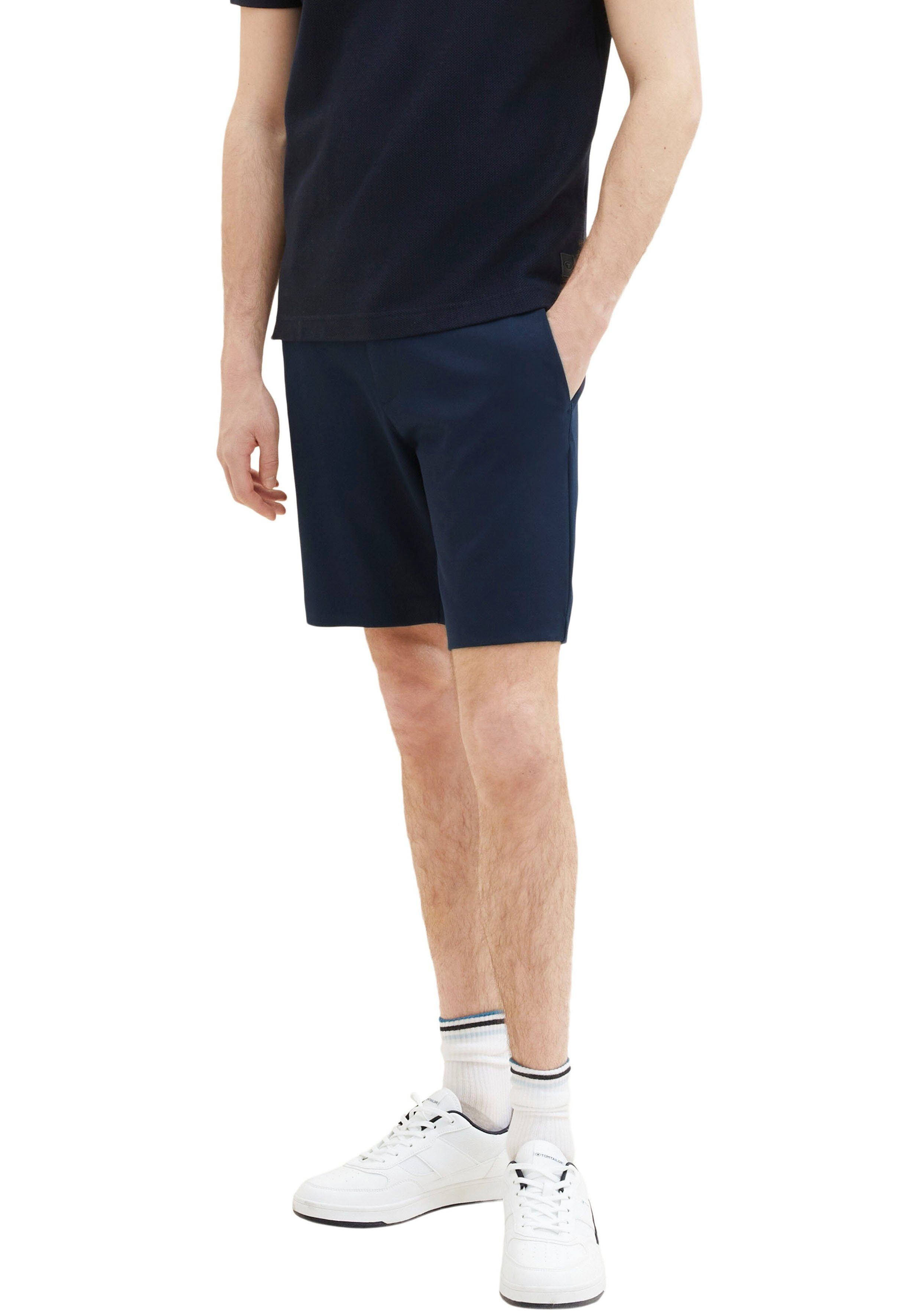 TOM TAILOR Shorts in Unifarbe dunkelblau