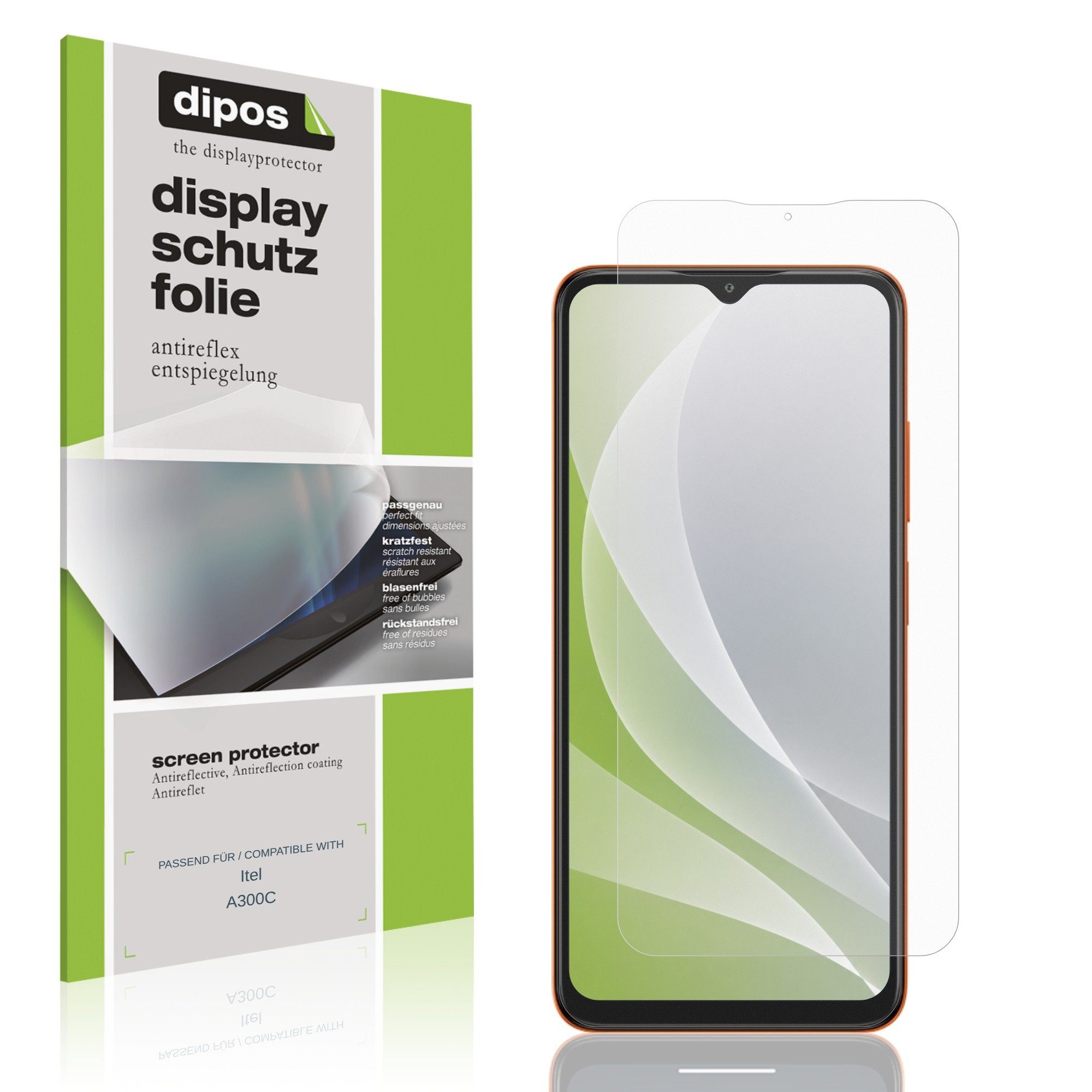 dipos Displayschutzfolie Schutzfolie für Itel A300C, 4 Stück, Displayschutz Schutz Folie Made in Germany