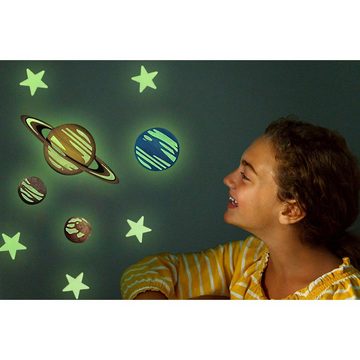 4M Wandsticker Leuchtsterne & leuchtende Planeten 100 Teile