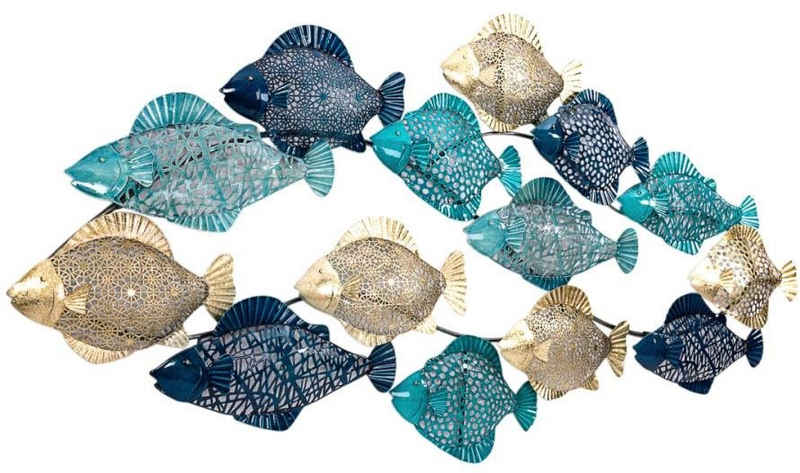 Schneider Wanddekoobjekt »Fishes«, Wanddeko aus Metall, maritim