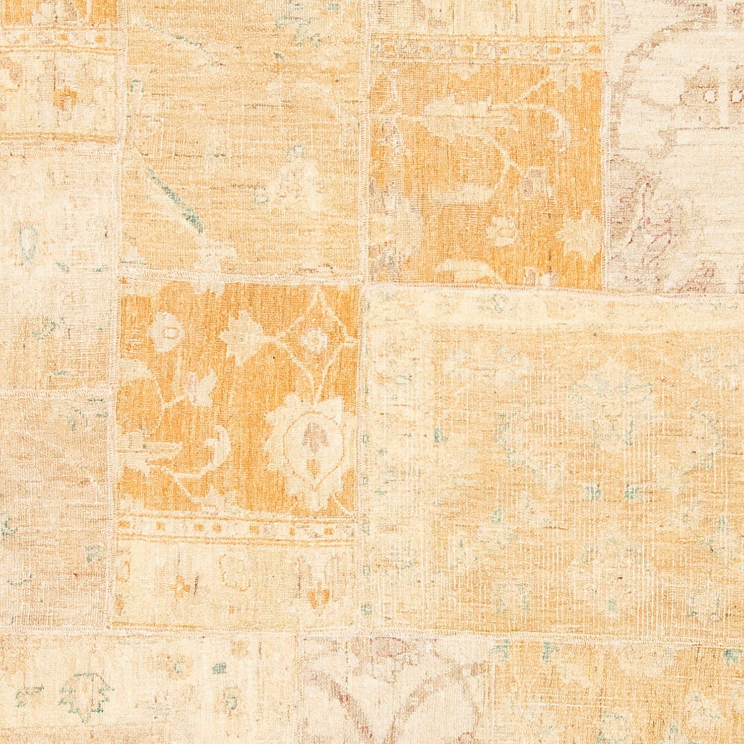 Teppich Patchwork - 281 x 208 mm, Einzelstück Handgeknüpft, mit 7 rechteckig, - morgenland, mehrfarbig, Zertifikat cm Wohnzimmer, Höhe