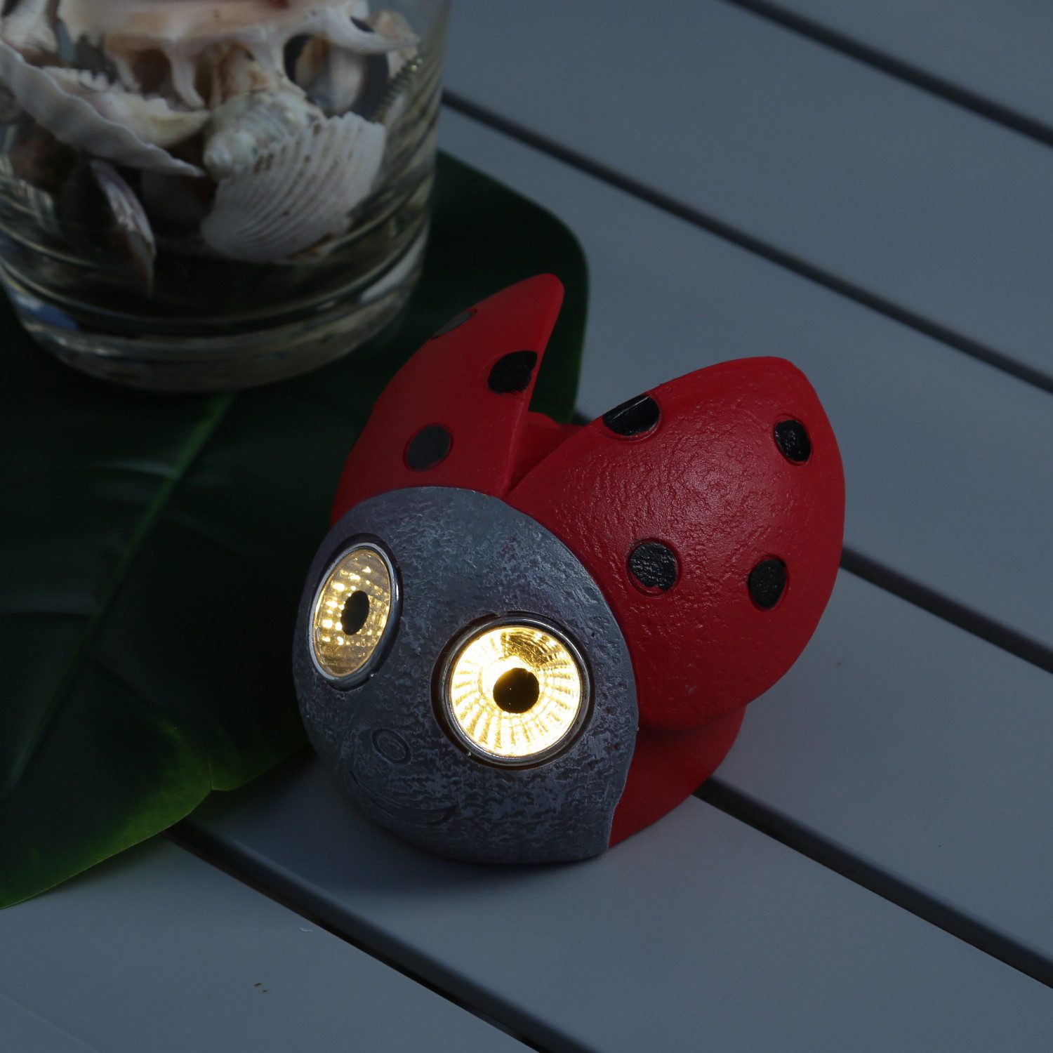 MARELIDA LED Dekofigur LED Solar Marienkäfer Gartenfigur Solarleuchte Dekofigur Garten Balkon, LED Classic, warmweiß (2100K bis 3000K)