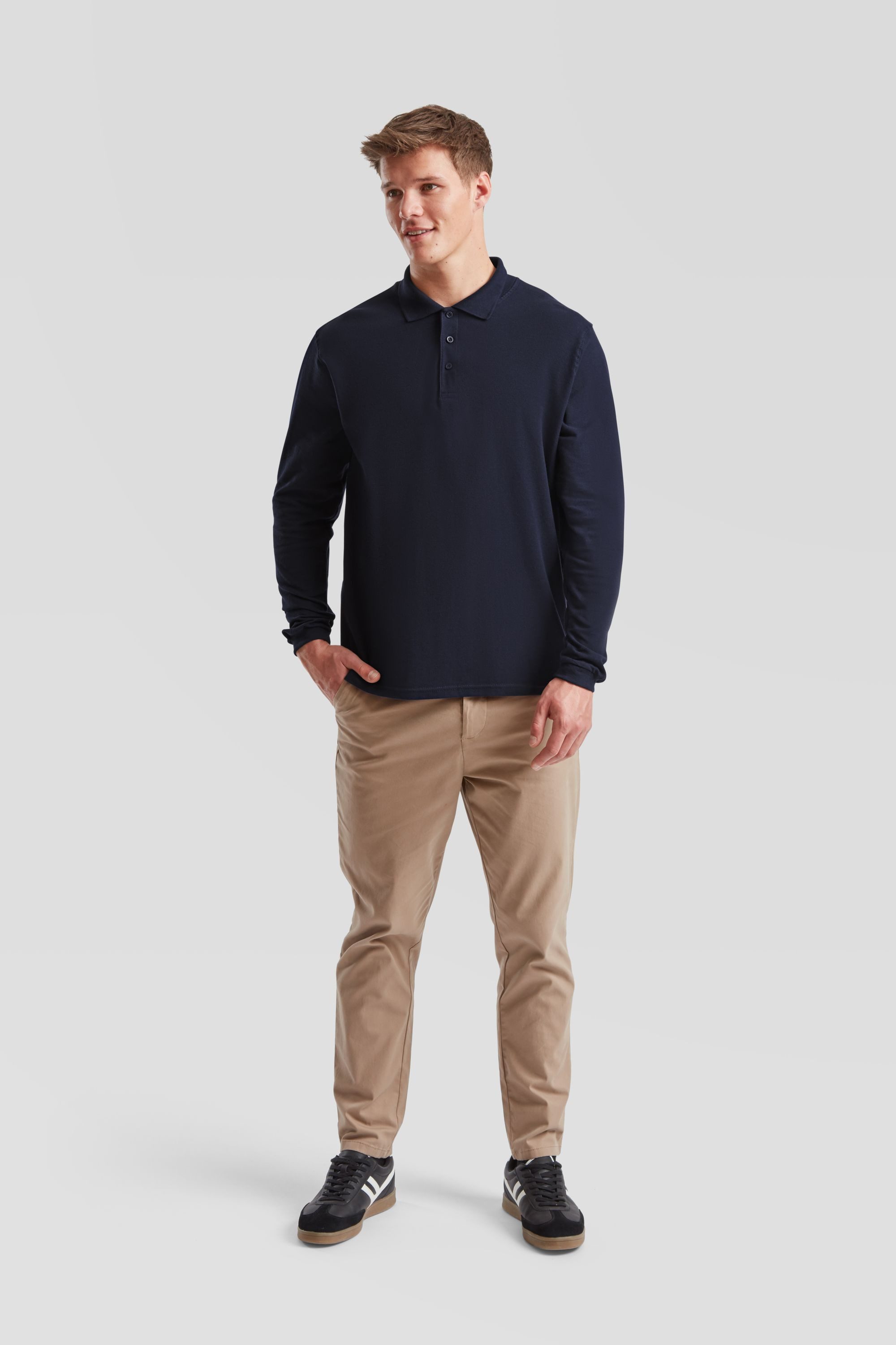 Fruit of the Loom Poloshirt Fruit of the Loom Premium Long Sleeve Polo