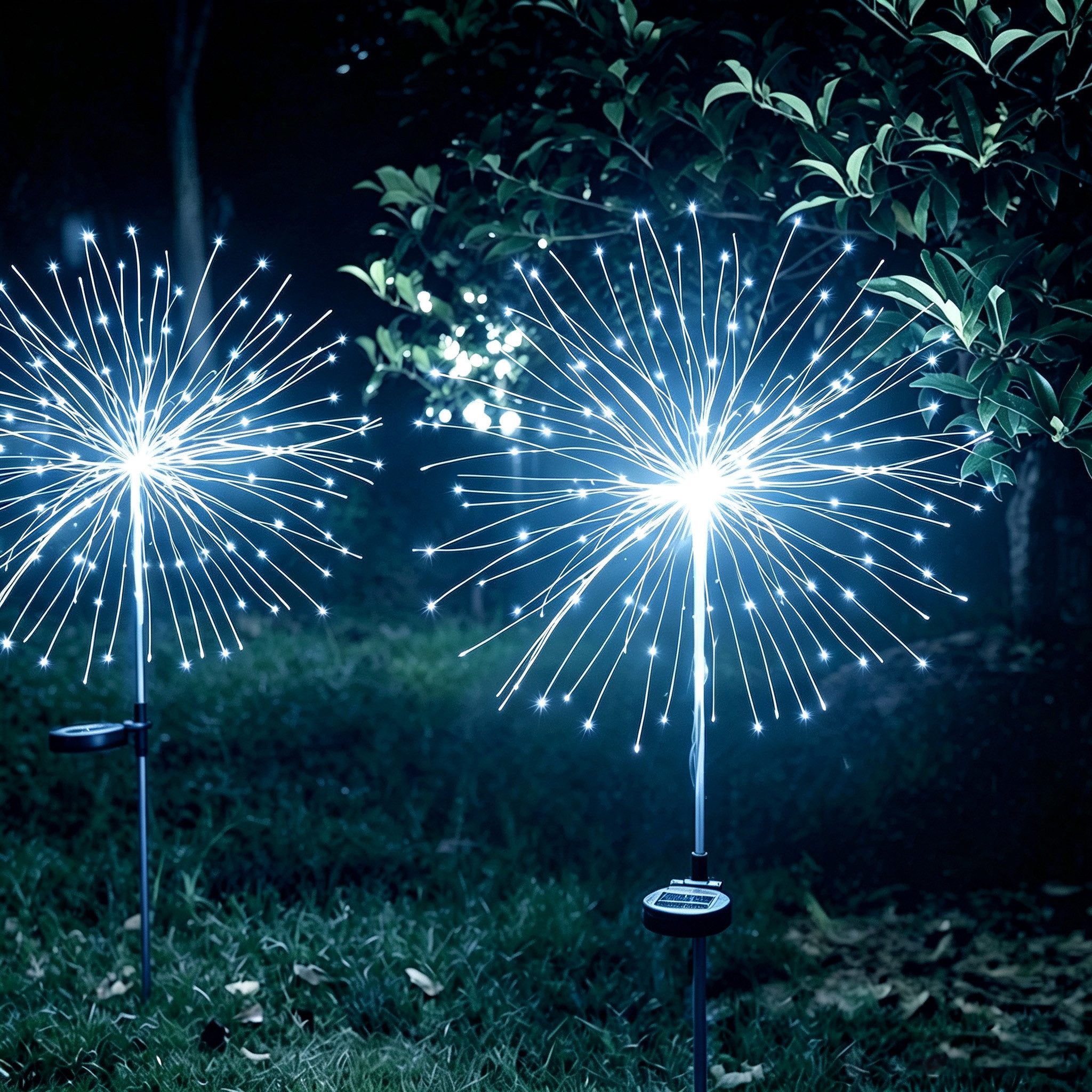 Salcar LED Solarleuchte 2er 180 LED Solarlampe Feuerwerk Gartenleuchte Weihnachtsdeko, 8 Modi Solarleuchten für Garten Außen LED Feuerwerk Licht mit Erdspieß