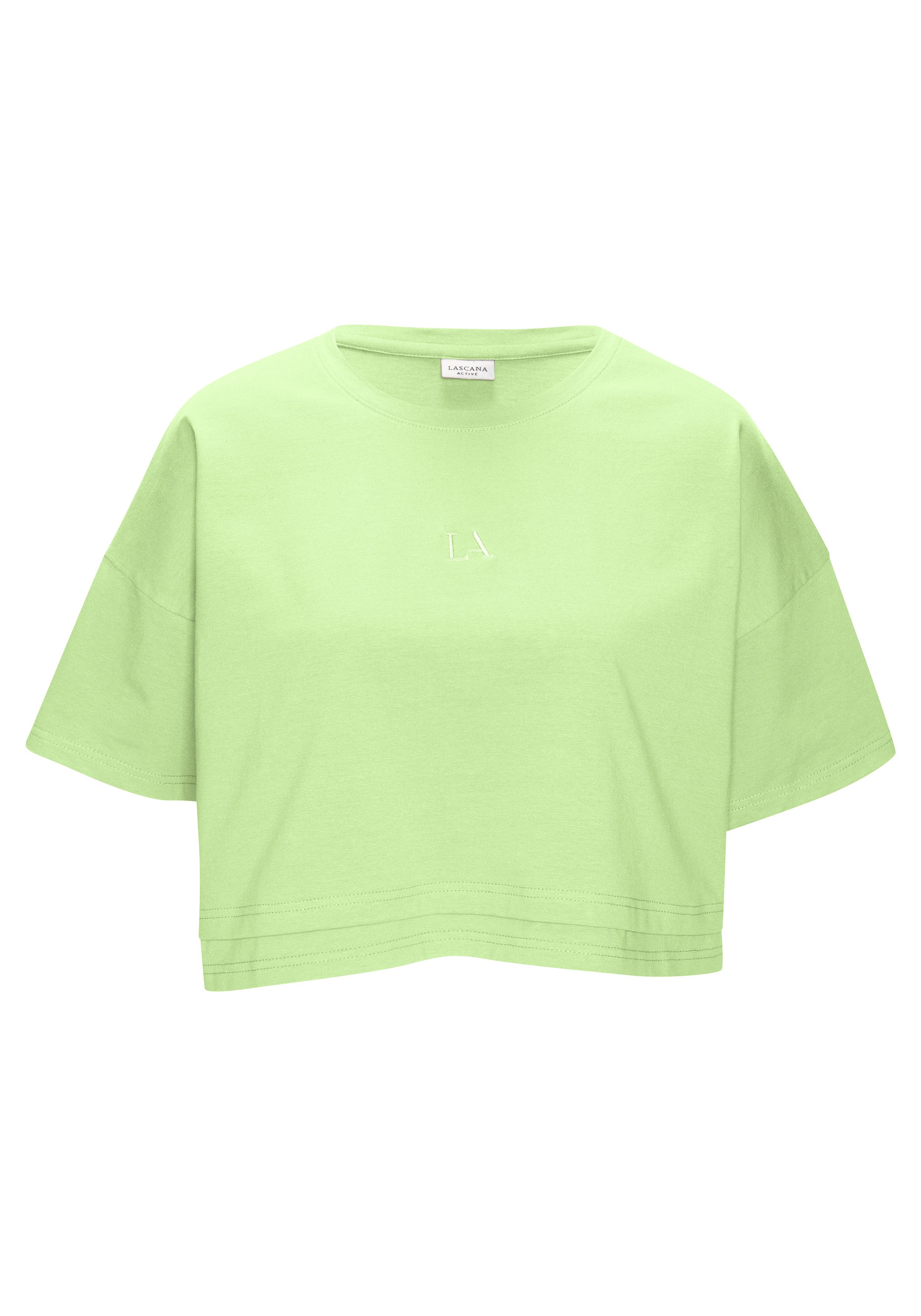 LASCANA Kurzarmshirt mit kastigem Schnitt und Lagen-Look günstig online kaufen