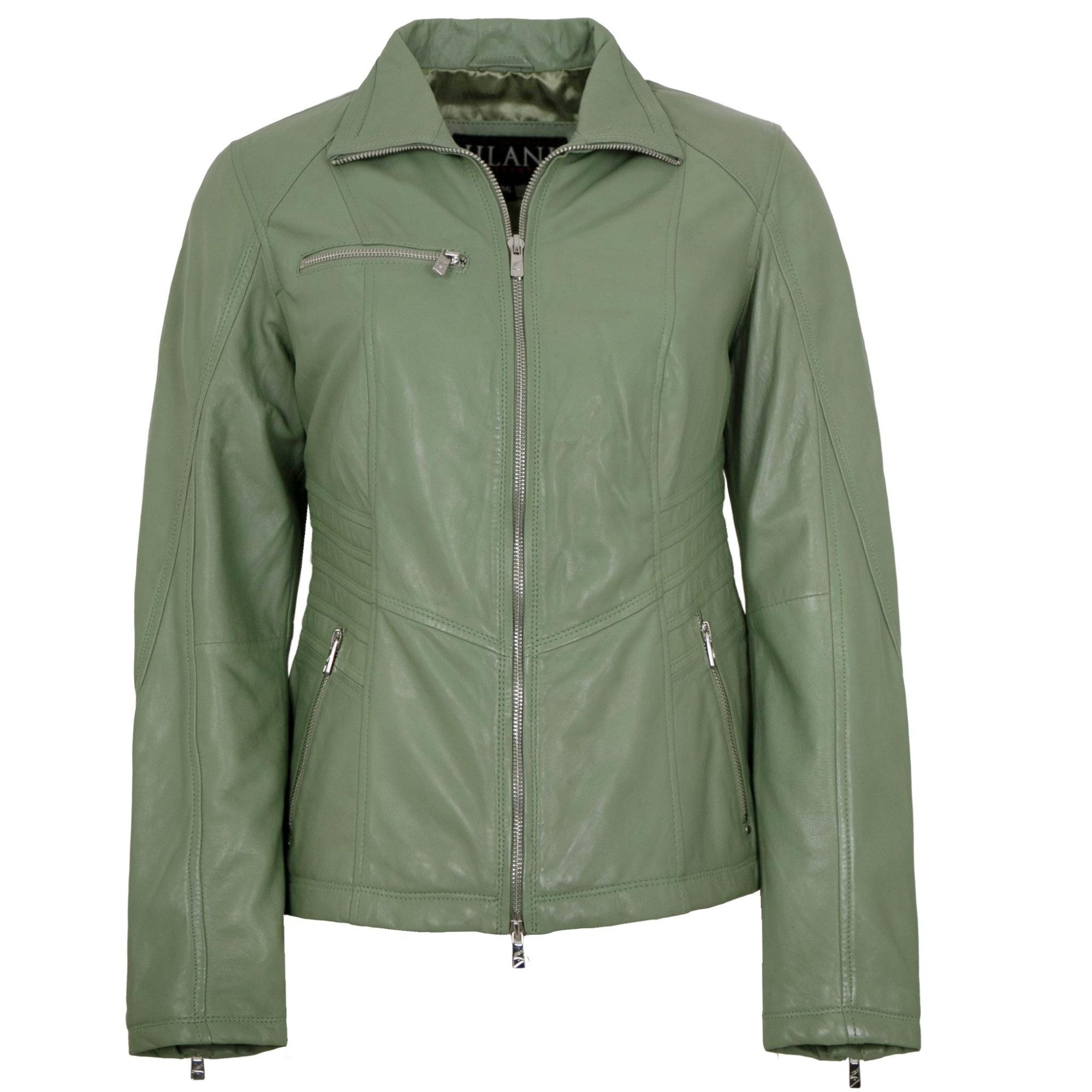 Jilani Lederjacke Maura Jilani - Damen Lederjacke Lammnappa salbei
