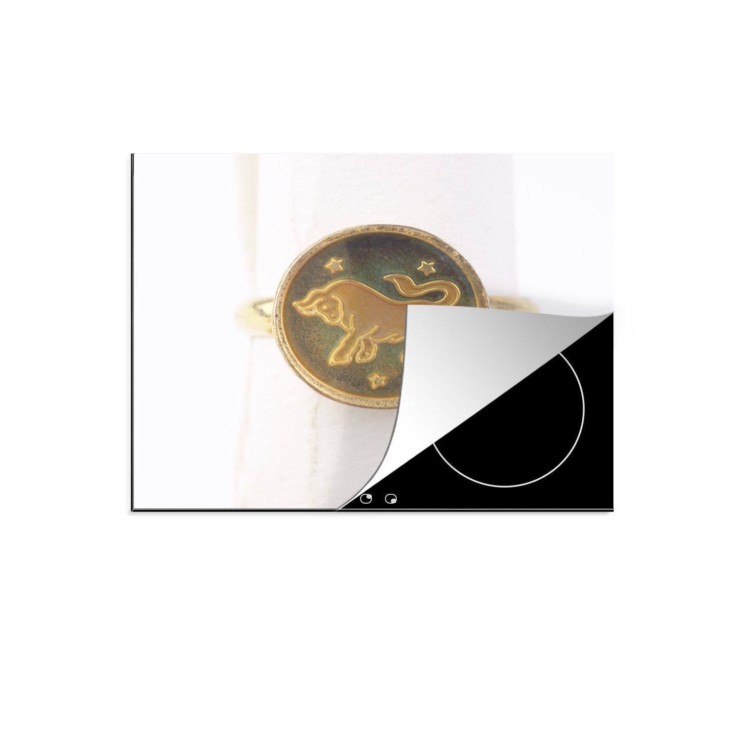 MuchoWow Herdblende-/Abdeckplatte Eine Illustration eines Rings des Sternbilds Stier, Vinyl, (1 tlg), 59x52 cm, Ceranfeldabdeckung für die küche, Induktionsmatte