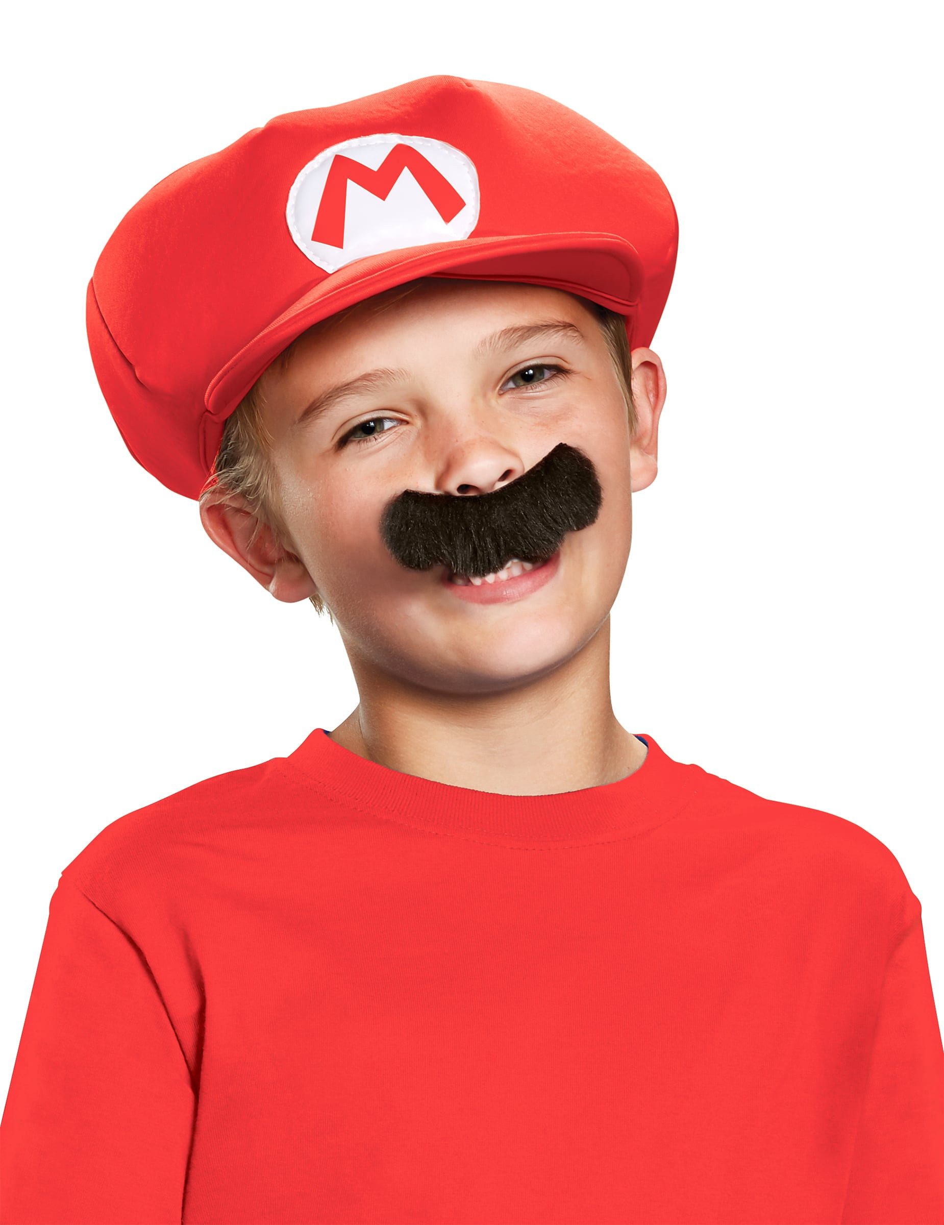 Disguise Kostüm Mario Kinder-Set Mütze und Bart Super Mario Videospiel