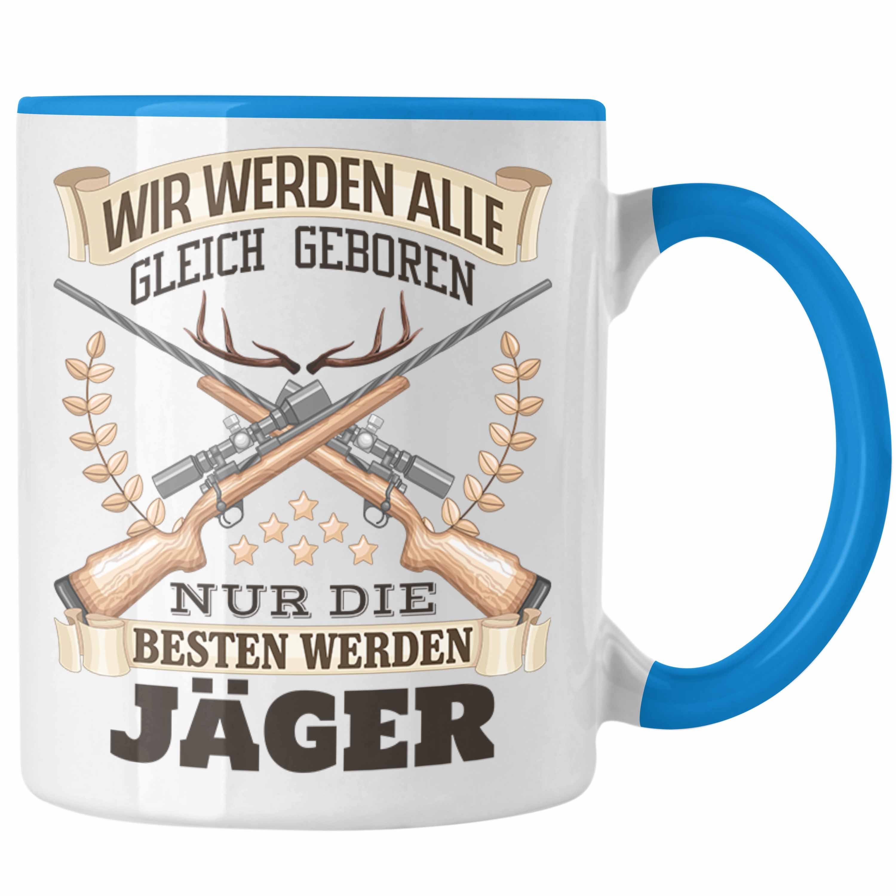 Trendation Tasse Jäger Tasse Geschenk Spruch Bester Jäger Jagd Blau