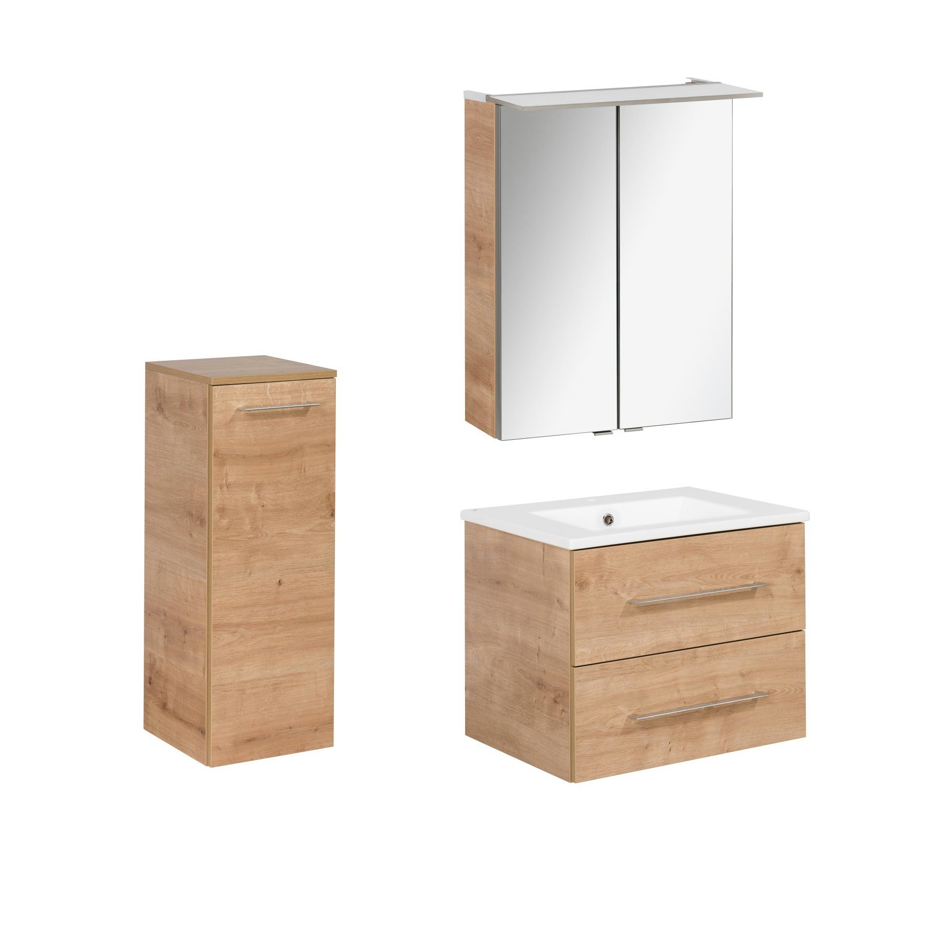 FACKELMANN Badmöbel-Set Badmöbel-Set, Badezimmer-Komplettset, Badezimmermöbel 4-teilig