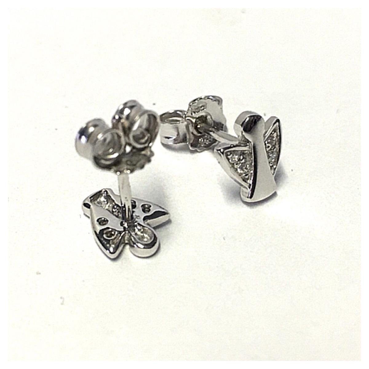 Edelschmiede925 Ohrstecker-Set Edelschmiede925 Engel als Ohrstecker 925/- Silber rhod m Zirkonia