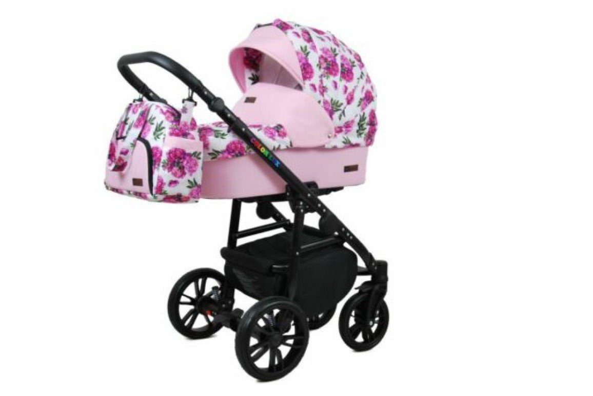 pressiode Kinder-Buggy RoeBaby Kombikinderwagen 3in1 Colorlux Raf-Pol, Autositz Bouquets Peony On White