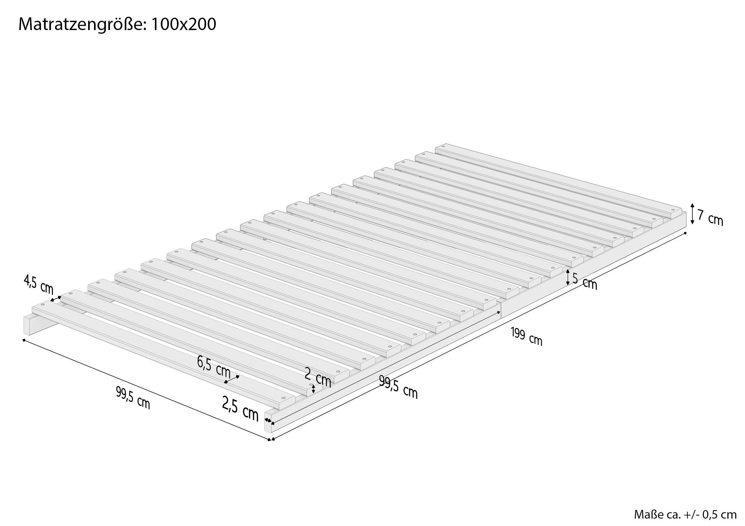 Lattenrost Lattenrost Metallfrei Stecksystem 100 x 200 cm, ERST-HOLZ – Bild 2 von 5