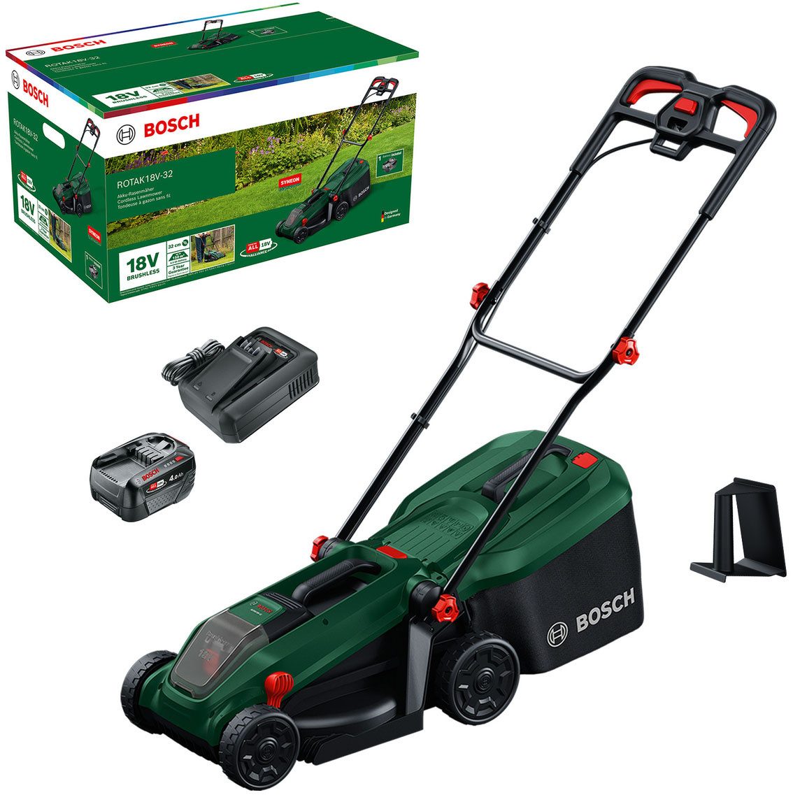 Bosch Home & Garden Akkurasenmäher Rotak 18V-32, 32 cm Schnittbreite, (Set)