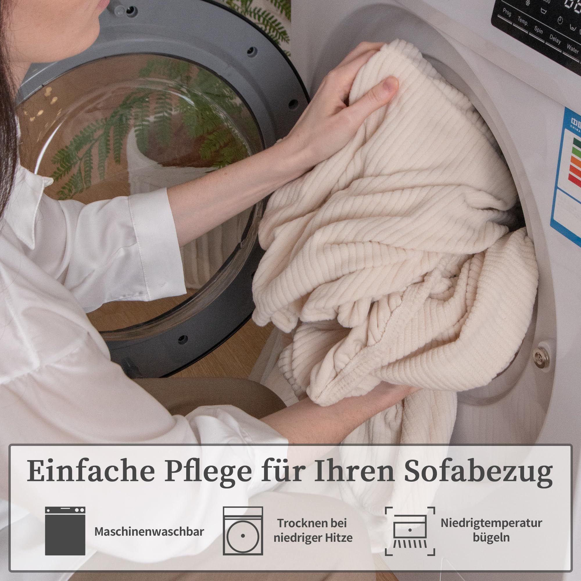 Diwzbyn Sofahusse für 1–4 Sitzer, elastischer Sitzkissenbezug, rutschfester Sofaüberzug, waschbar & pflegeleicht, universelle Passform – Bild 5 von 5
