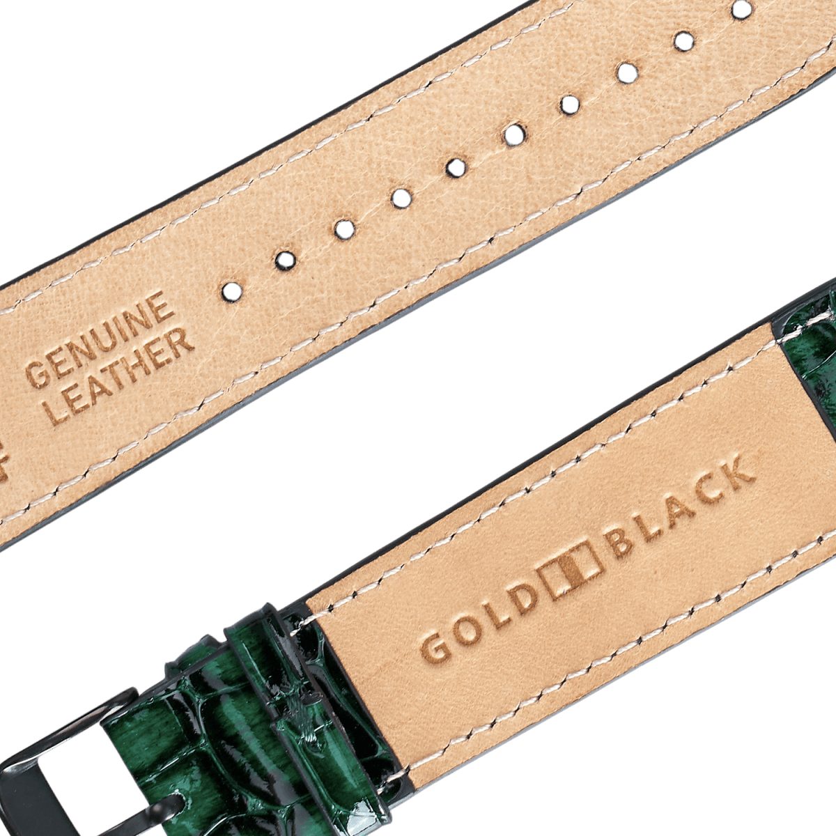 GOLDBLACK Smartwatch-Armband GOLDBLACK Apple Watch Armband MILANO-Design grün (Adapter schwarz)