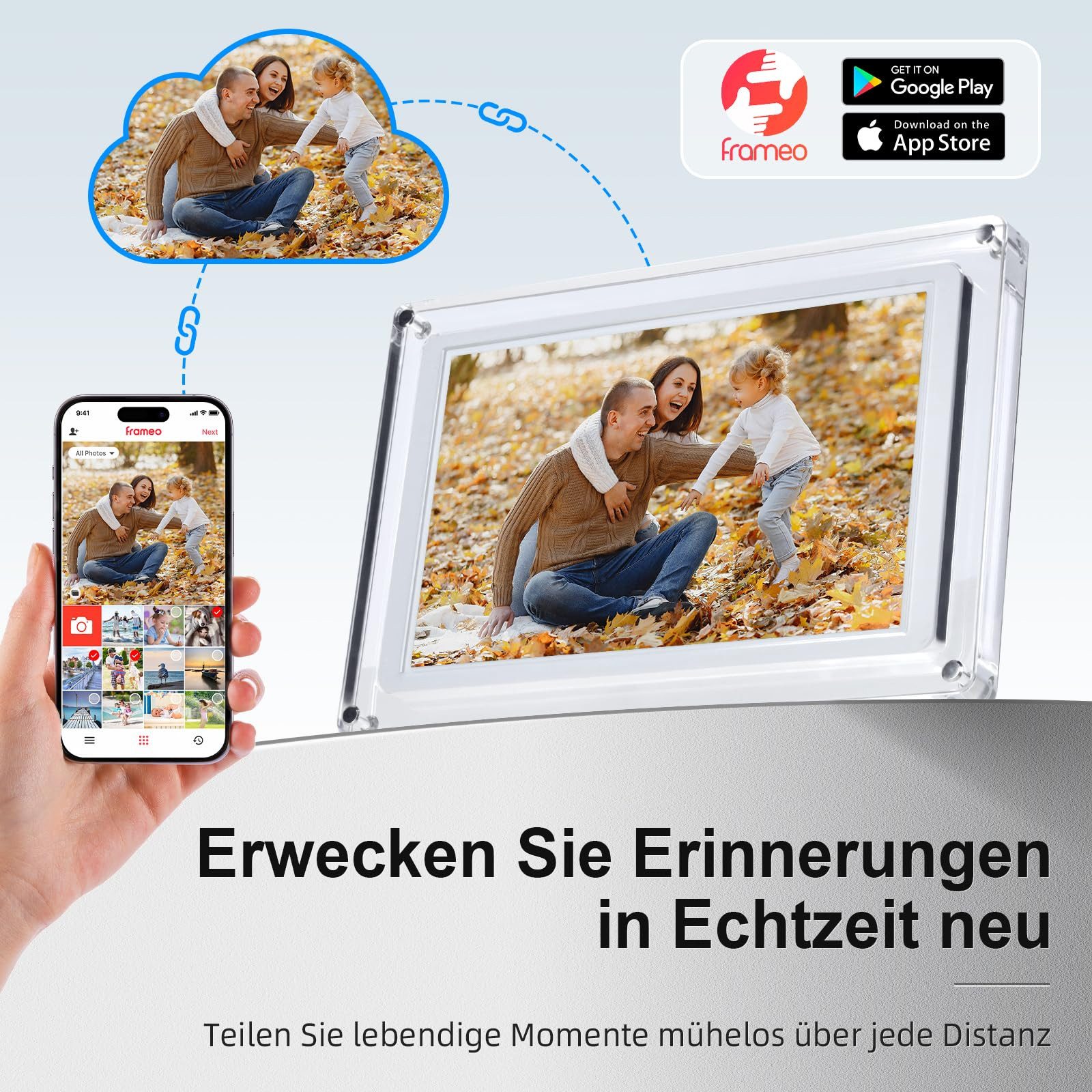 Rollei Smart Frame WiFi 109 Acrylic Digitaler Bilderrahmen (Hochauflösendes 10,1 Zoll Display mit WiFi Funktion)