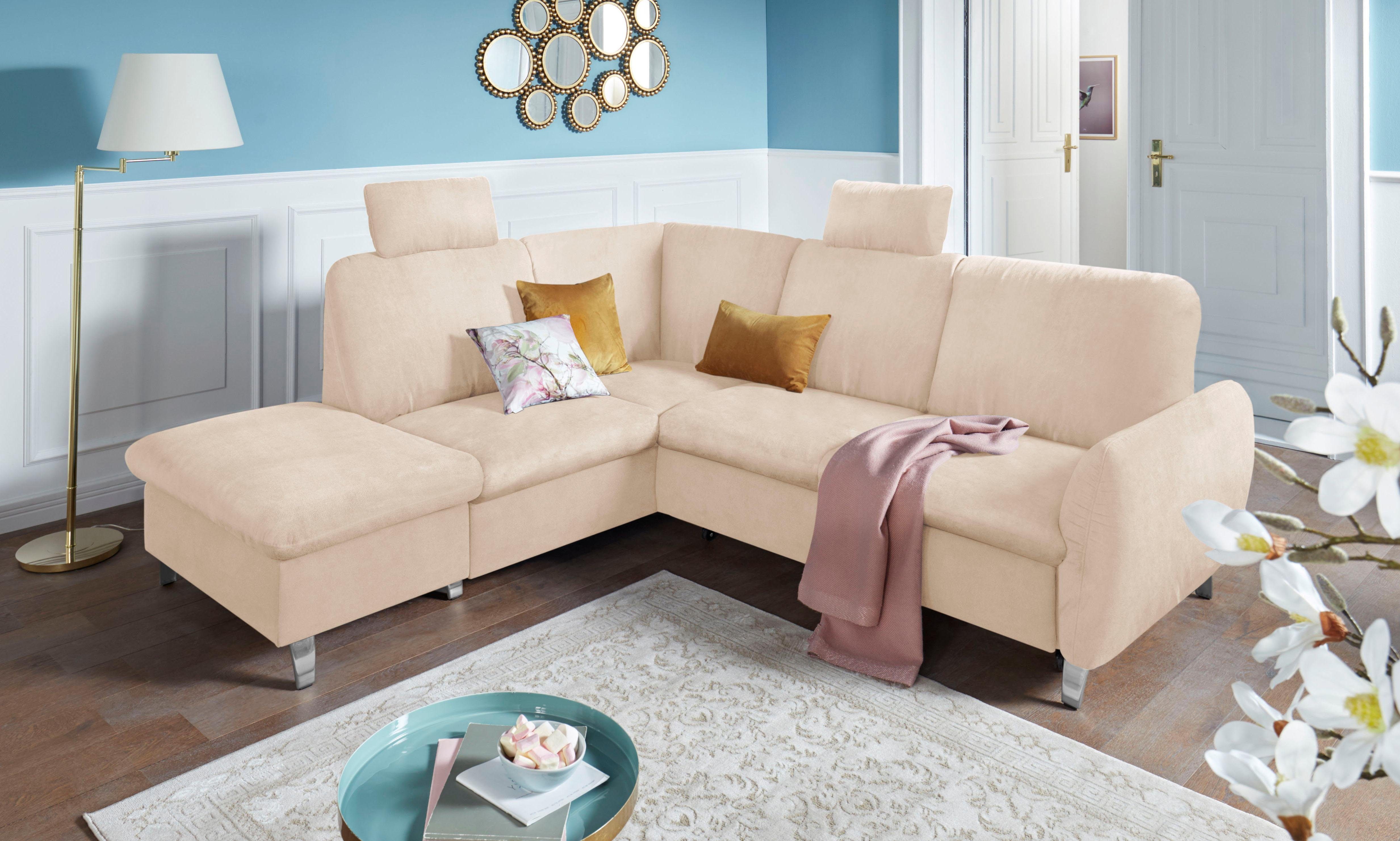 sit&more Ecksofa, mit Federkern, zwei Kopfstützen und ...