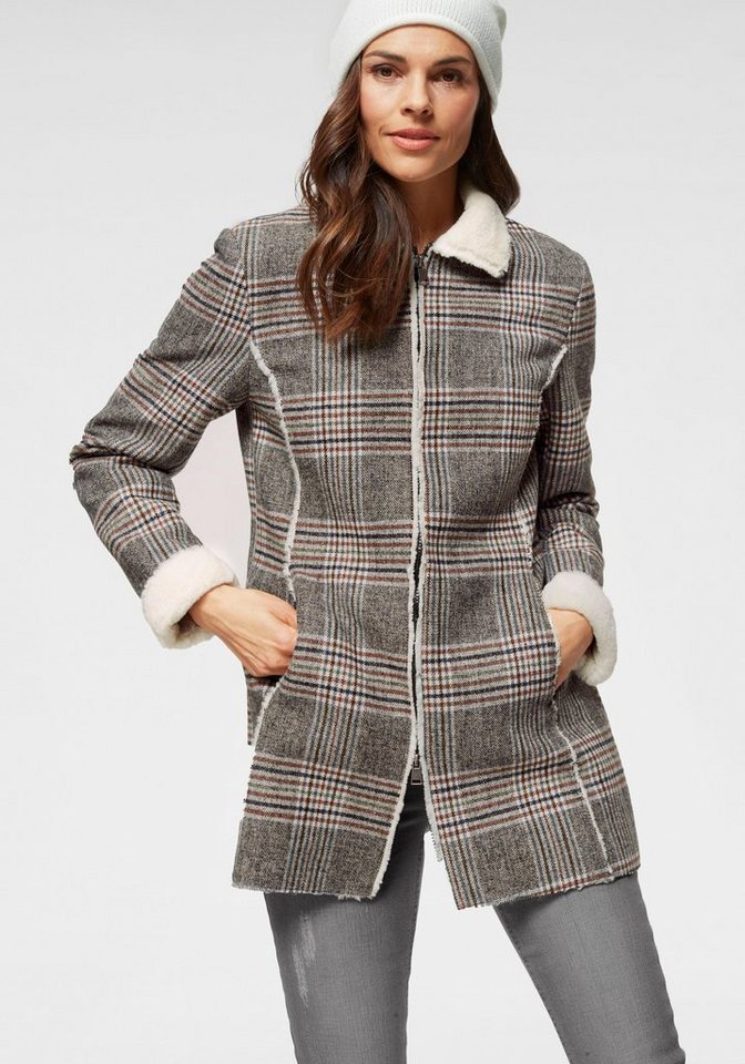 Boysen´s Fellimitatjacke im Karo-Look mit weichem Plüschfutter Boysen´s Fellimitatjacke im Karo-Look mit weichem Plüschfutter