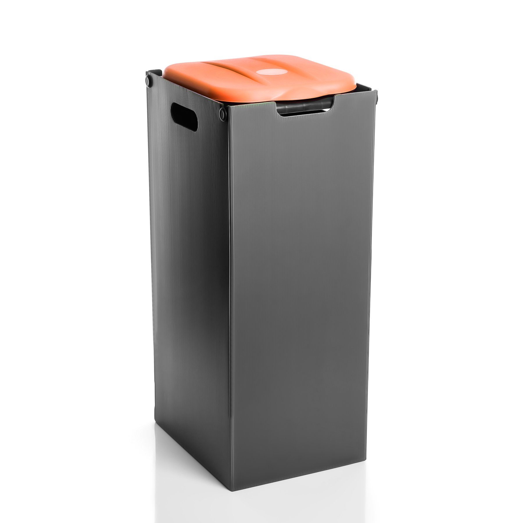 Mülltrennsystem mit BigDean 80L Sichtschutz Orange Müllsackhalter Müllsackständer