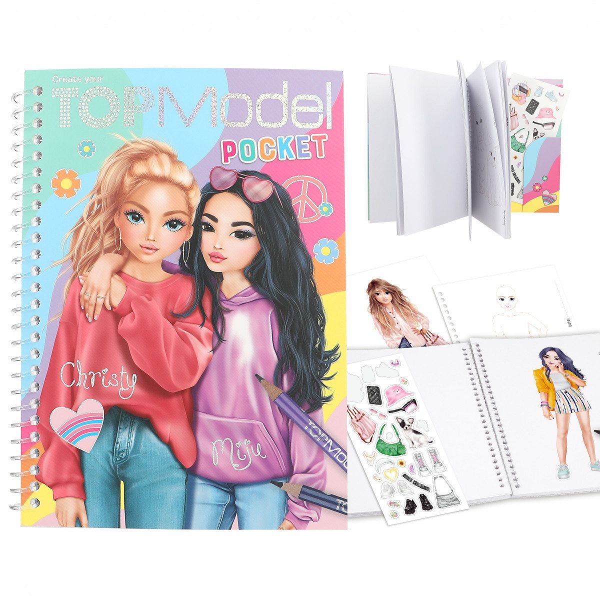 TOPModel Stickerbuch TOPModel Pocket Malbuch