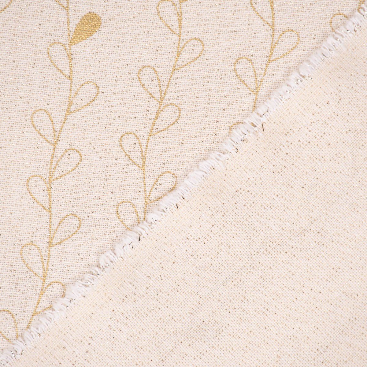 LEBEN. Metallic handmade SCHÖNER SCHÖNER creme Tischläufer LEBEN. Blätterranken Tischläufer gold,