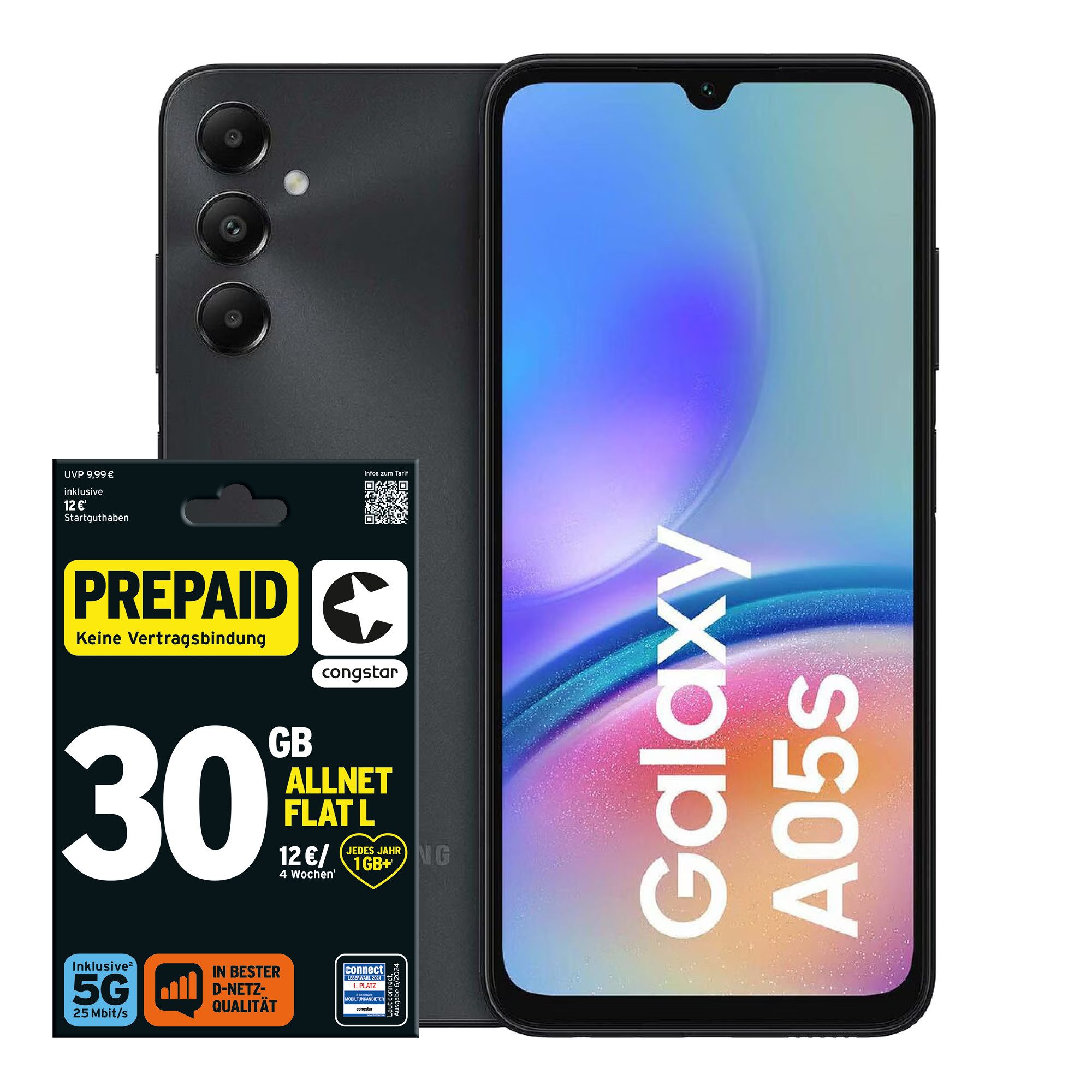 Congstar Samsung A05s 64GB + Congstar Prepaid "Allnet L" Prepaidkarte