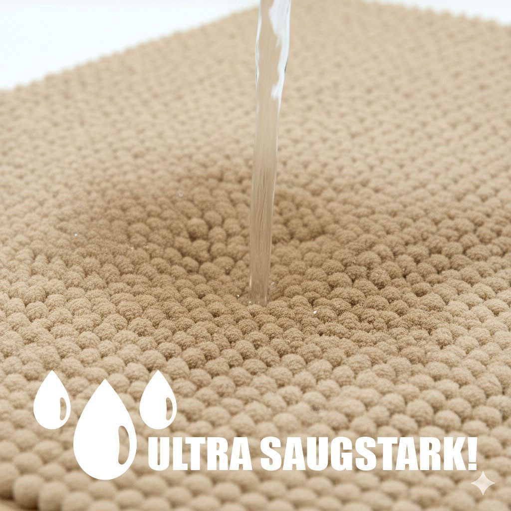 HELLSER Badematte DANA - Badezimmerteppich rutschfest & waschbar - Chenille, rutschhemmend beschichtet, fußbodenheizungsgeeignet, schnell trocknend, Polyester,  – Bild 4 von 5