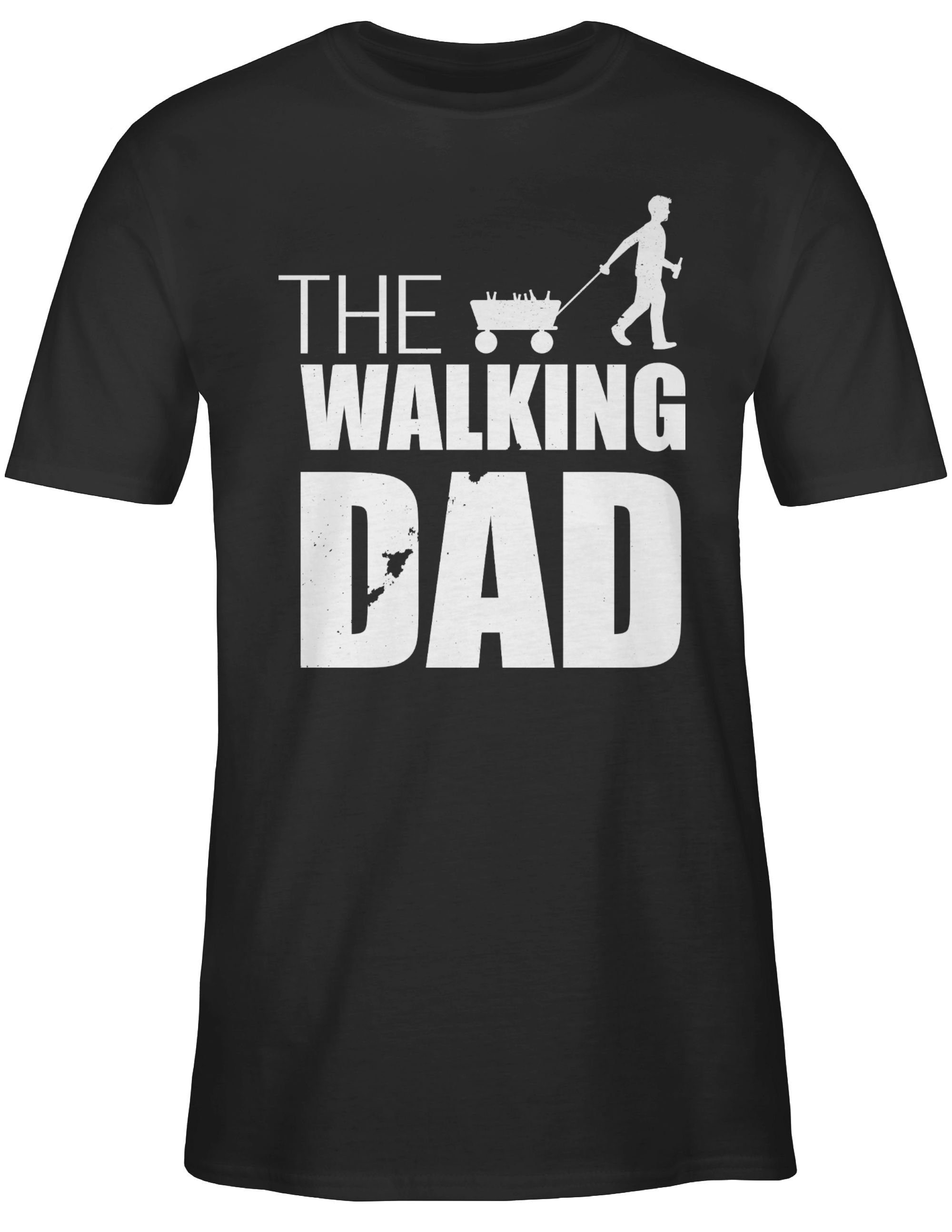 Schwarz für Dad Vatertag Papa T-Shirt The 1 Walking Shirtracer Geschenk Bollerwagen