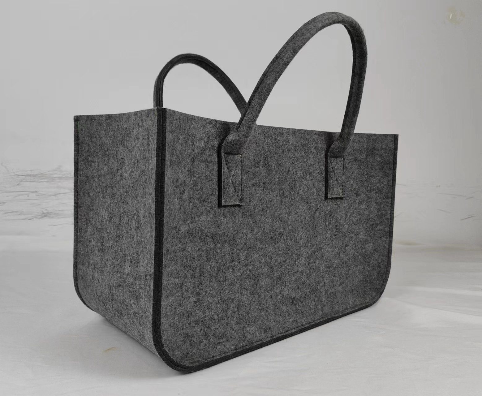 Valo Kaminholzkorb Valo Filztasche faltbar, Tragetasche aus Filz, Holzkorb, grau