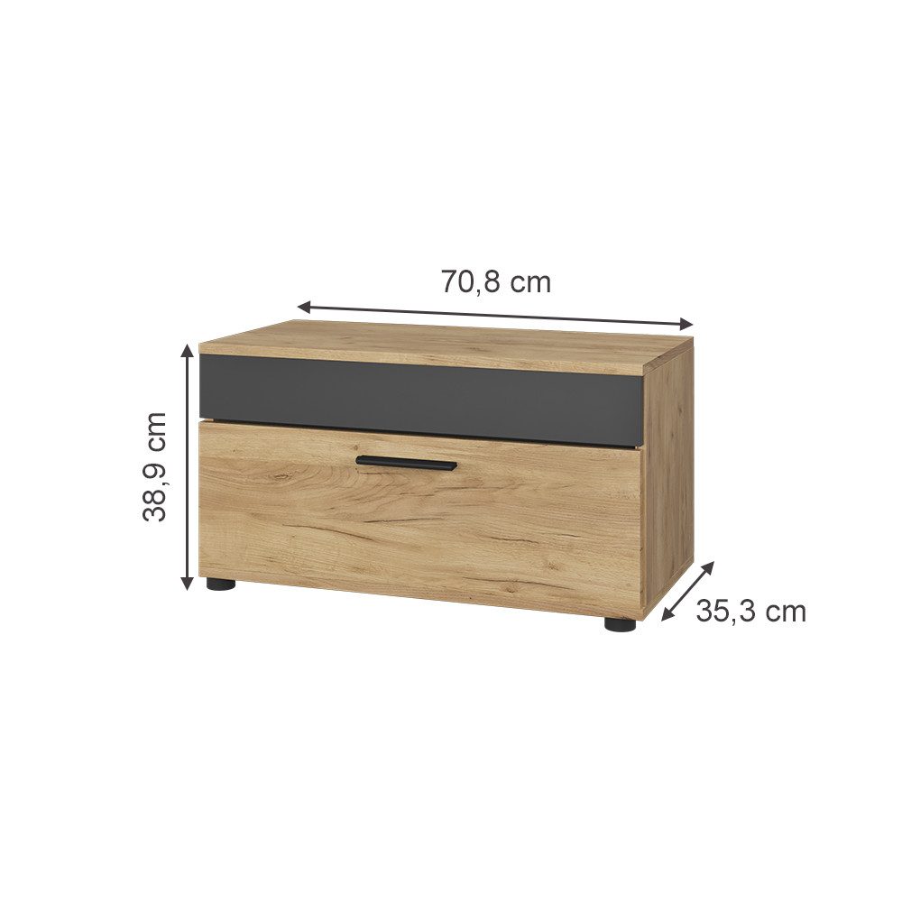 Vicco Bücherregal Berno, Goldkraft Eiche/Anthrazit, 70.8 günstig online kaufen