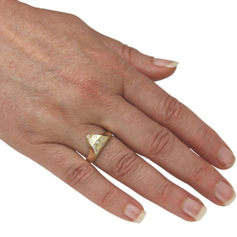 SKIELKA DESIGNSCHMUCK Goldring Diamant Ring Karat hochwertige 0,17 aus Deutschland (Gelbgold 585), Goldschmiedearbeit "Python"