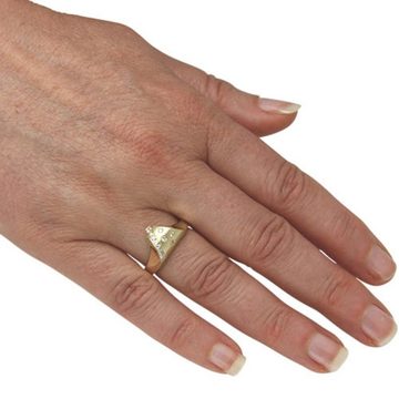 SKIELKA DESIGNSCHMUCK Goldring Diamant Ring "Python" 0,17 Karat (Gelbgold 585), hochwertige Goldschmiedearbeit aus Deutschland