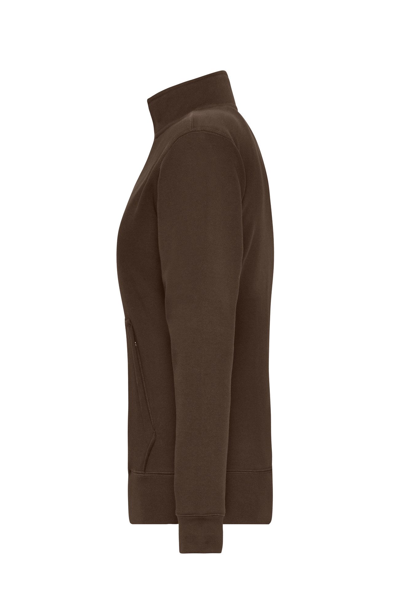James & Nicholson Sweatjacke Leicht taillierte Damen Doppeljacke im Materialmix JN1809 Innen warmer Fleece, außen angenehmer Baumwoll-Jersey – Bild 3 von 4